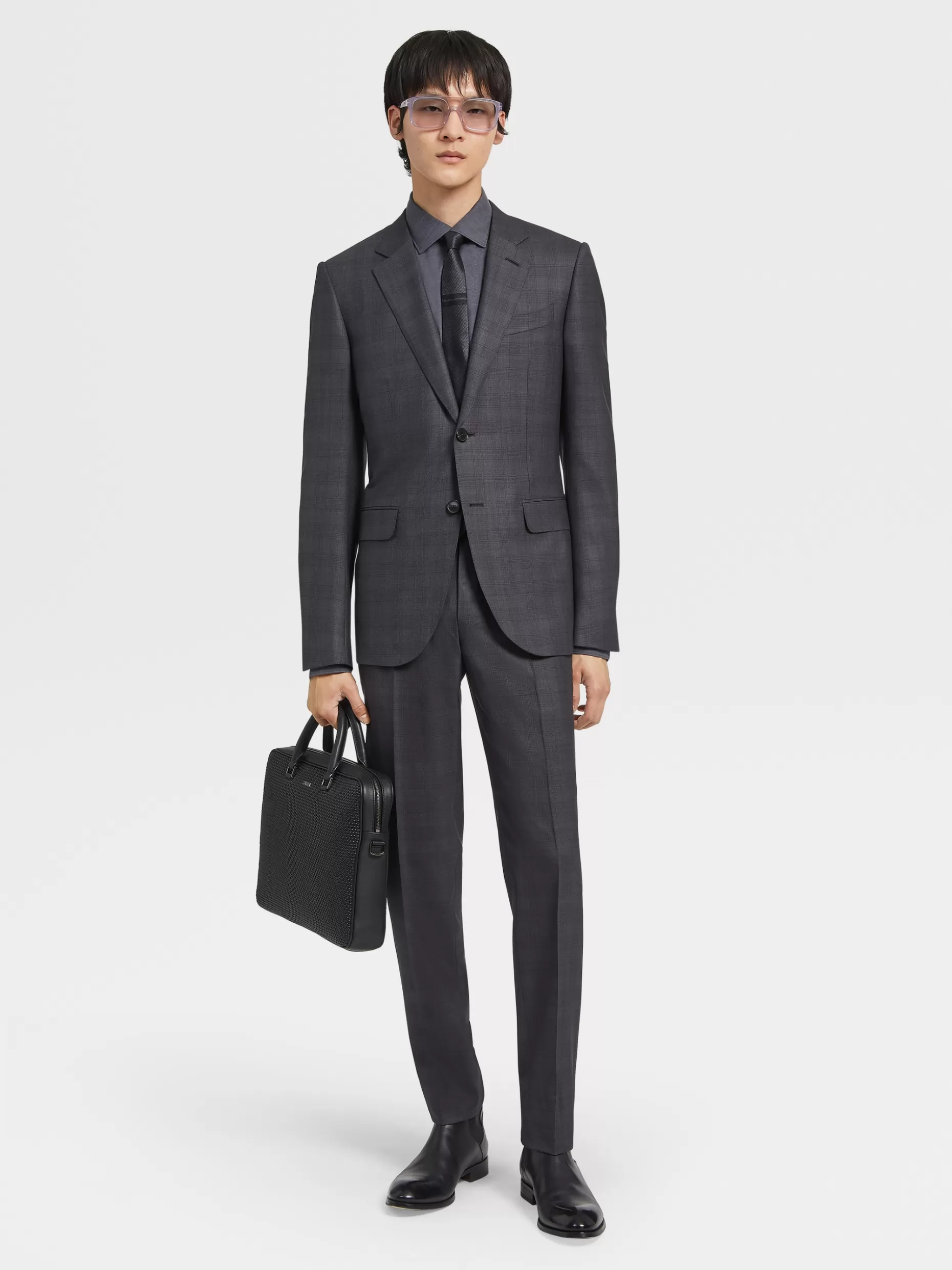 Men ZEGNA Prince Of Wales Centoventimila Wool Suit