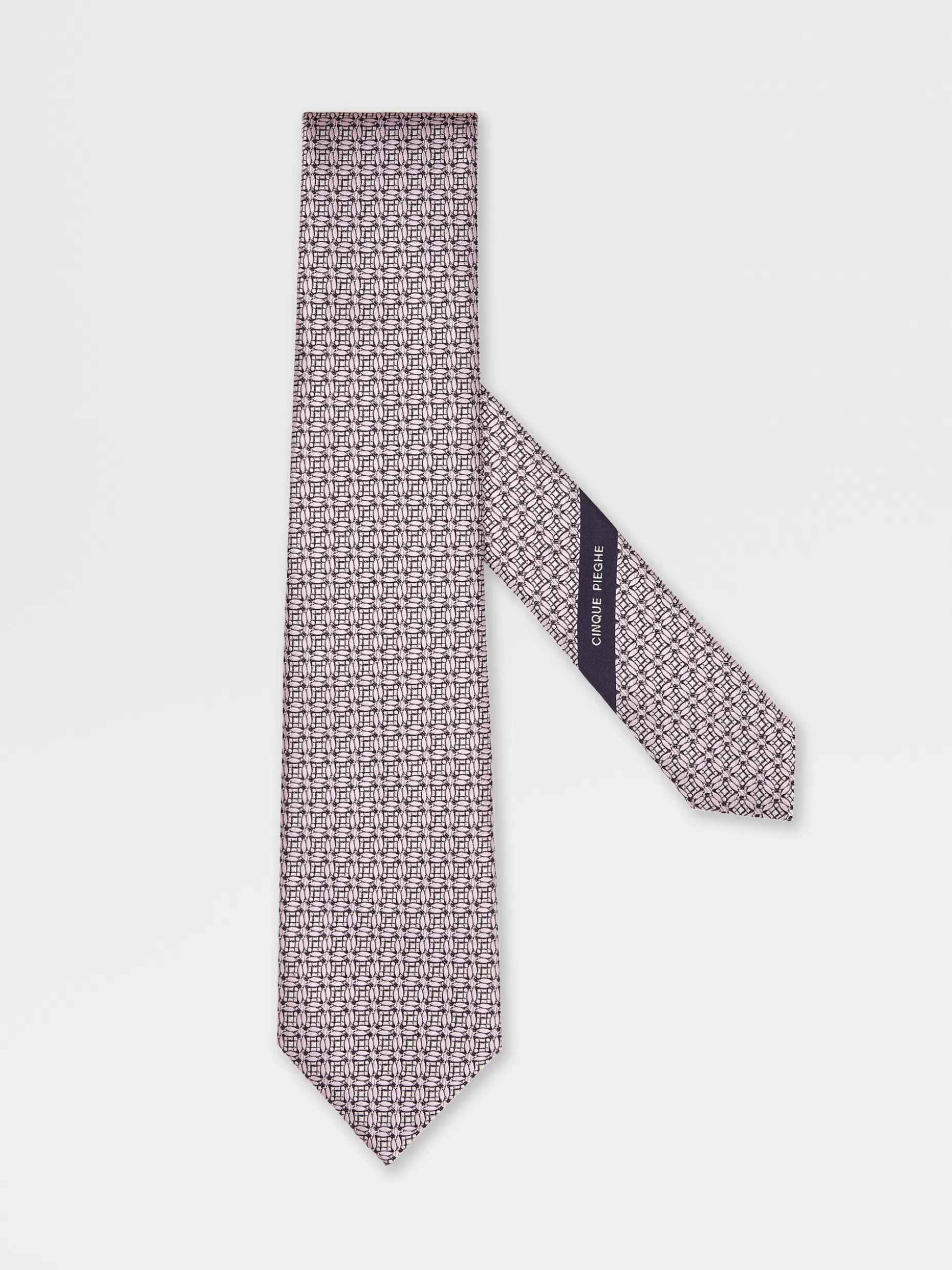 Men ZEGNA Printed Silk 5 Pieghe Tie