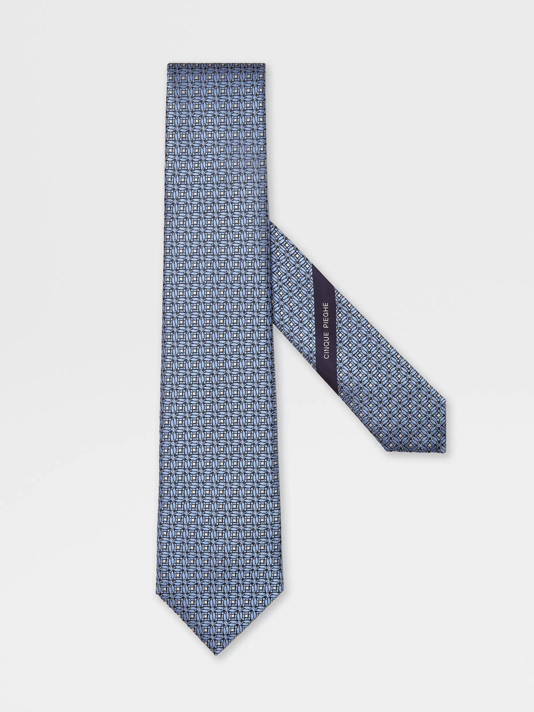 Men ZEGNA Printed Silk 5 Pieghe Tie