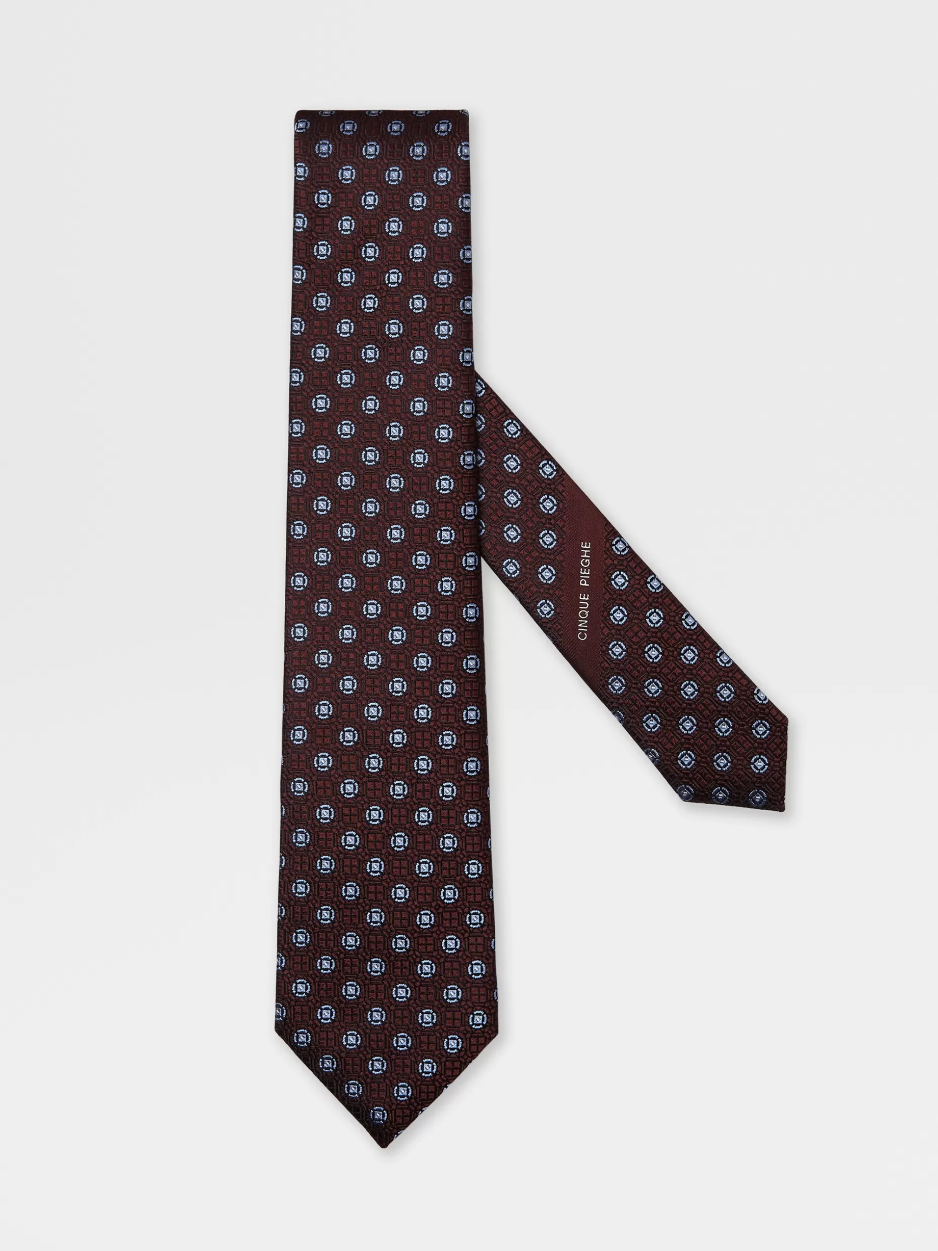 Men ZEGNA Printed Silk 5 Pieghe Tie