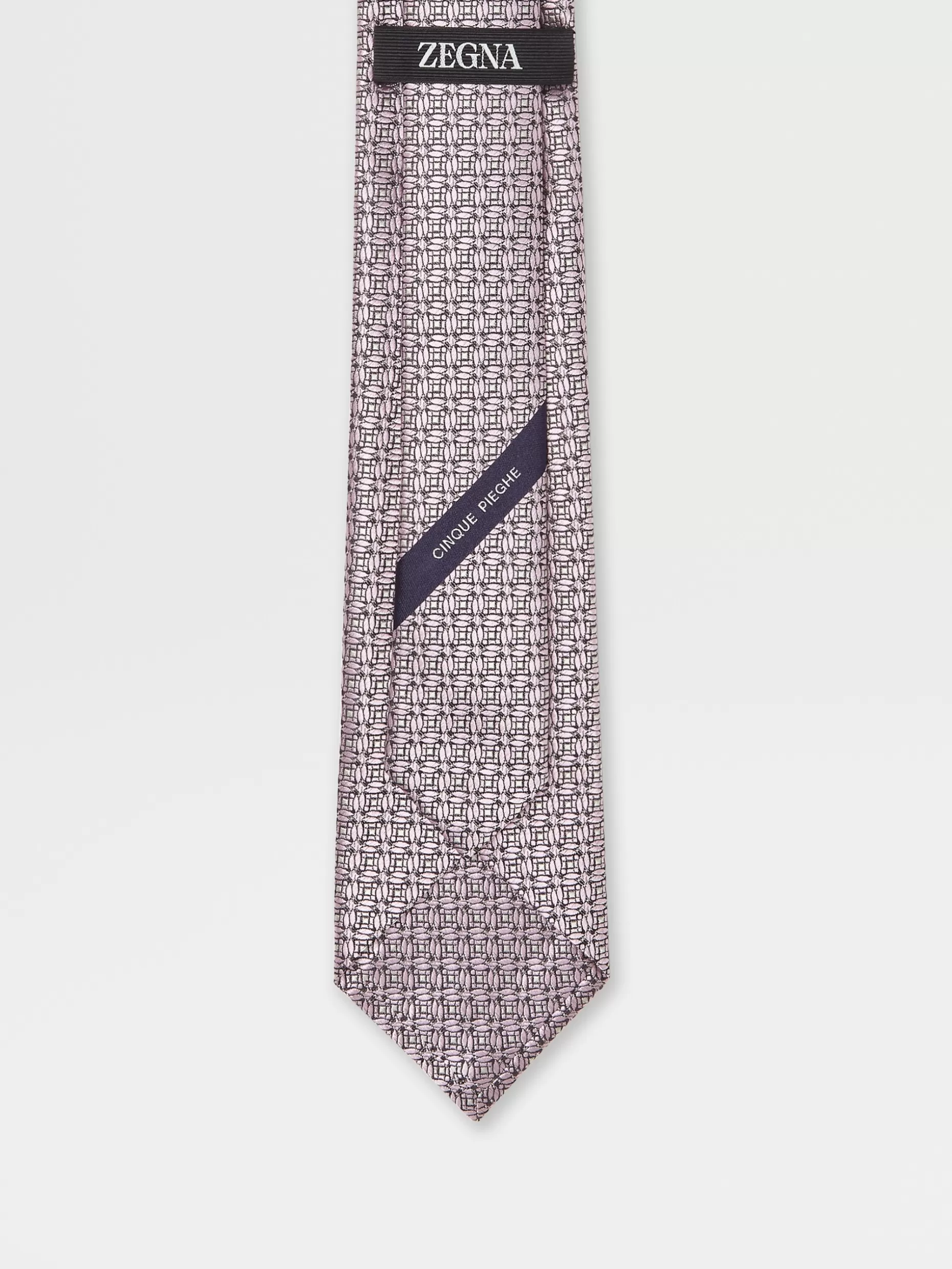 Men ZEGNA Printed Silk 5 Pieghe Tie