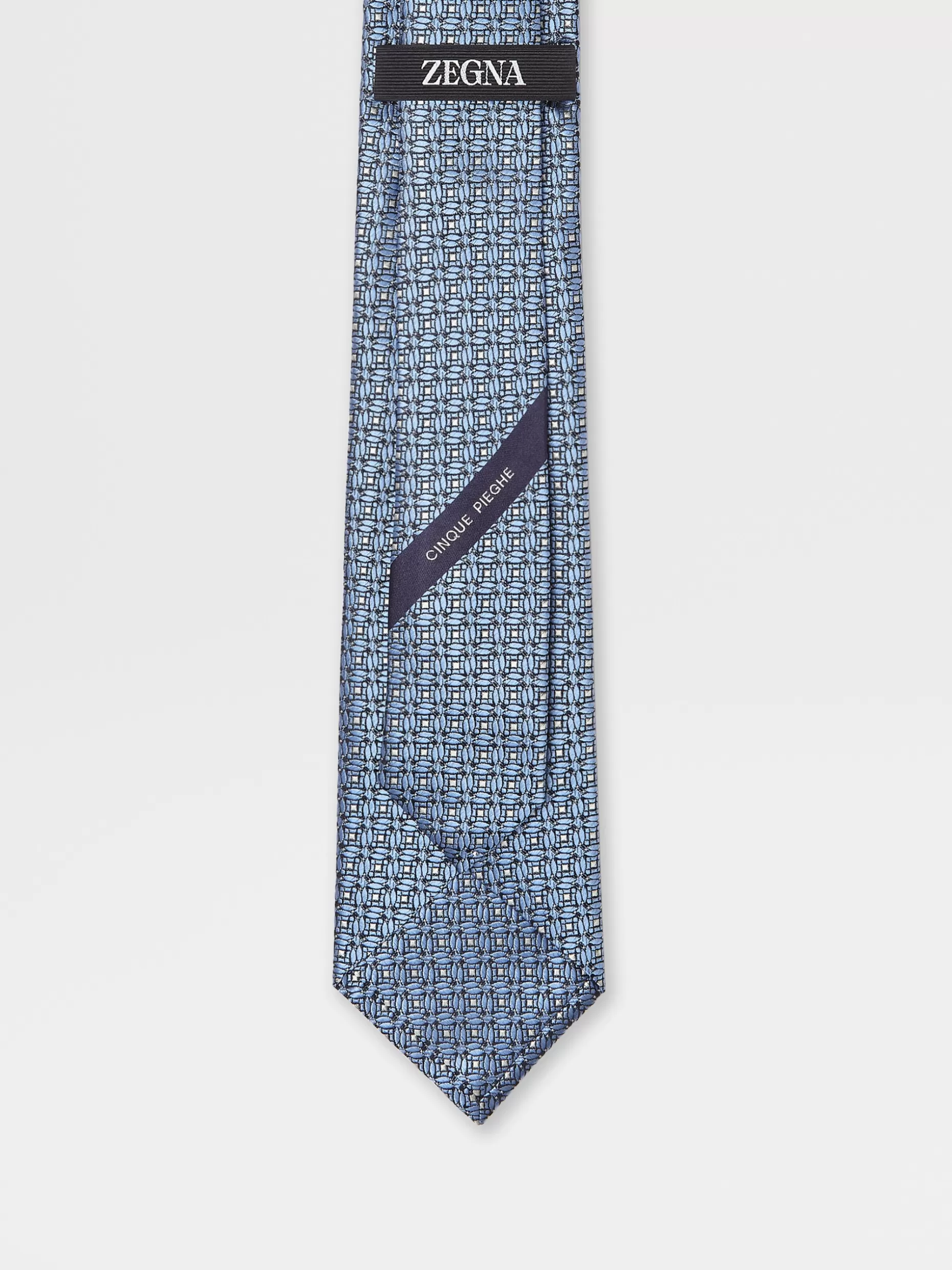 Men ZEGNA Printed Silk 5 Pieghe Tie