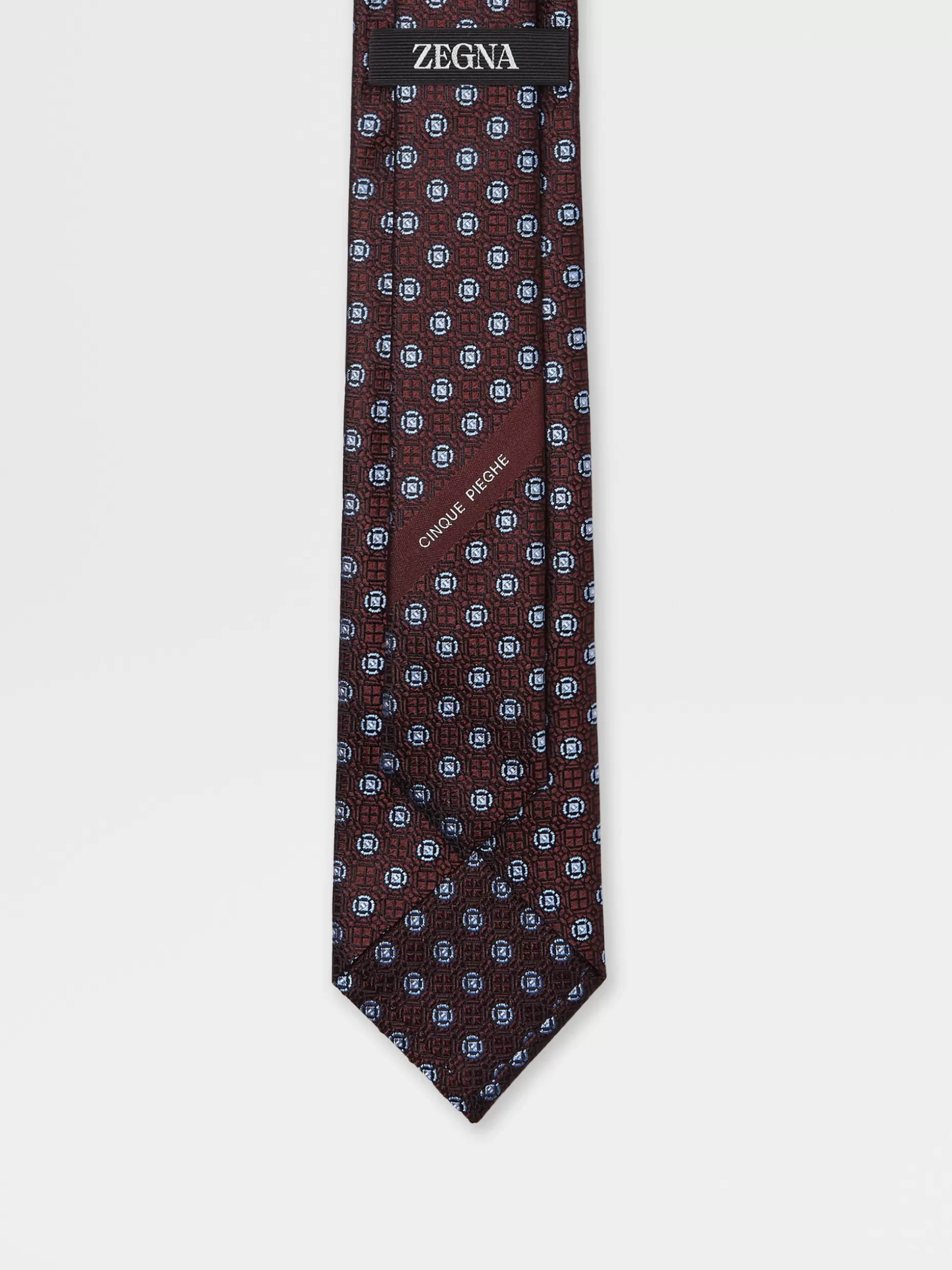 Men ZEGNA Printed Silk 5 Pieghe Tie