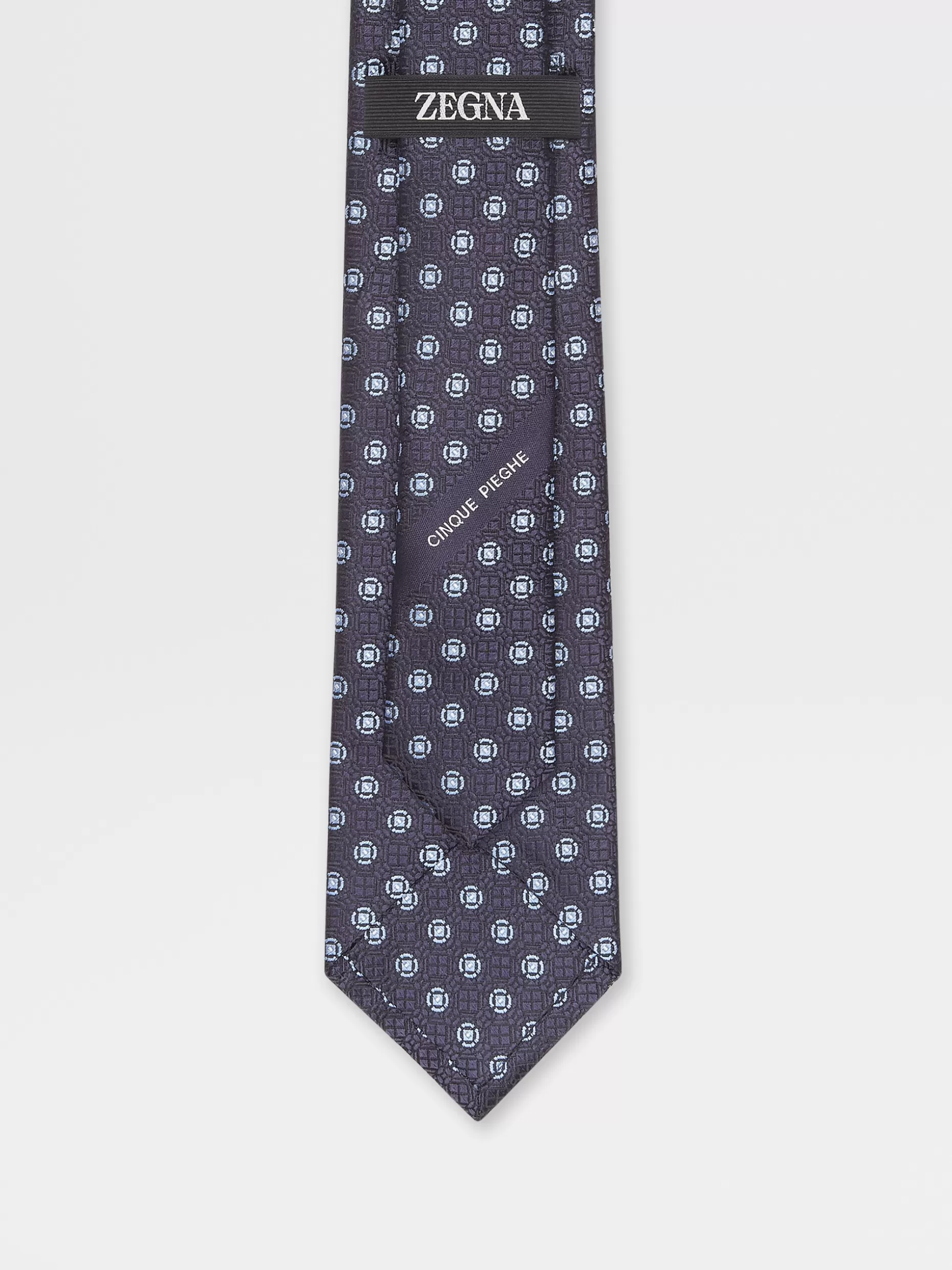 Men ZEGNA Printed Silk 5 Pieghe Tie