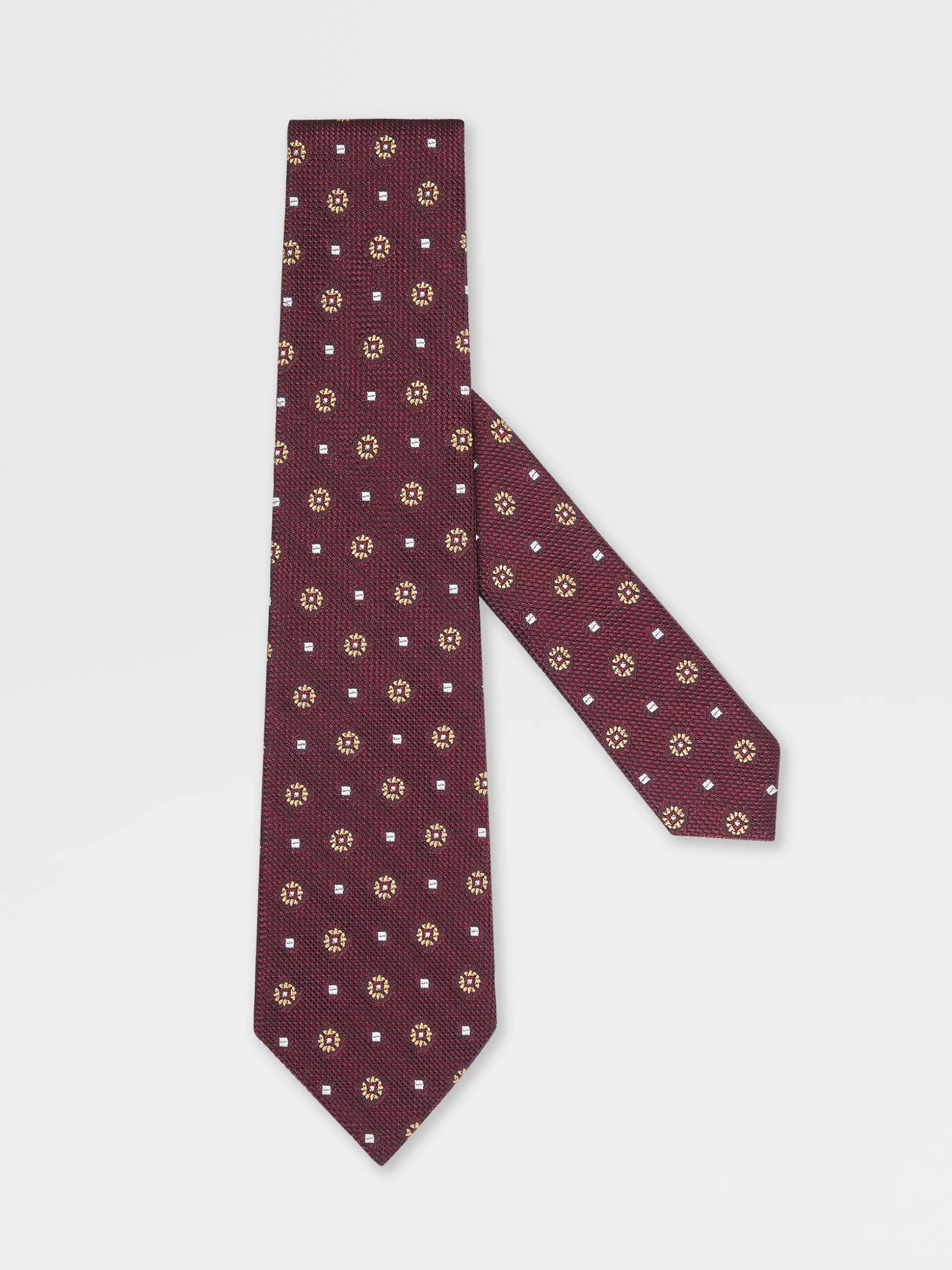 Men ZEGNA Printed Silk Grenadine Tie