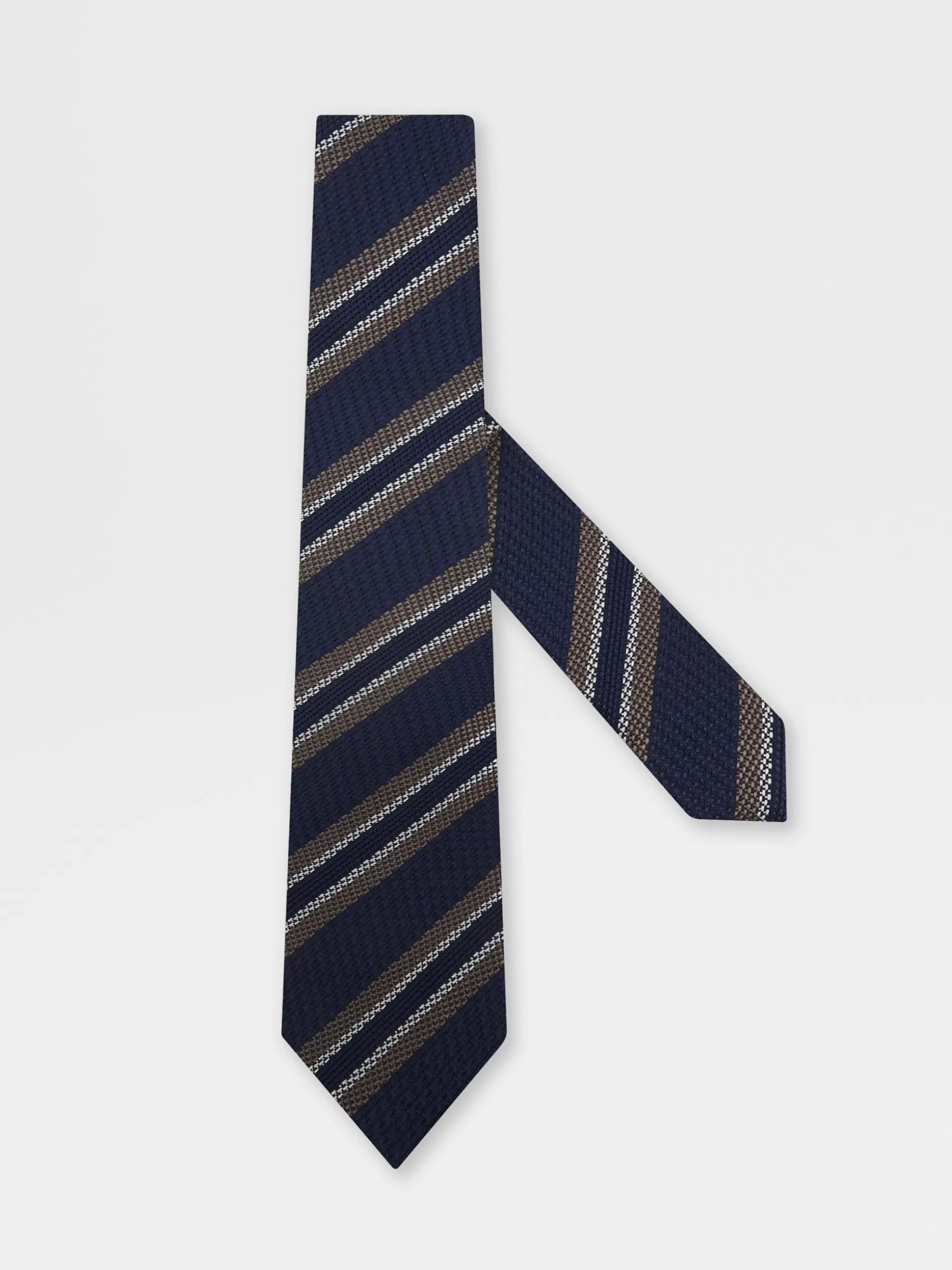 Men ZEGNA Printed Silk Grenadine Tie