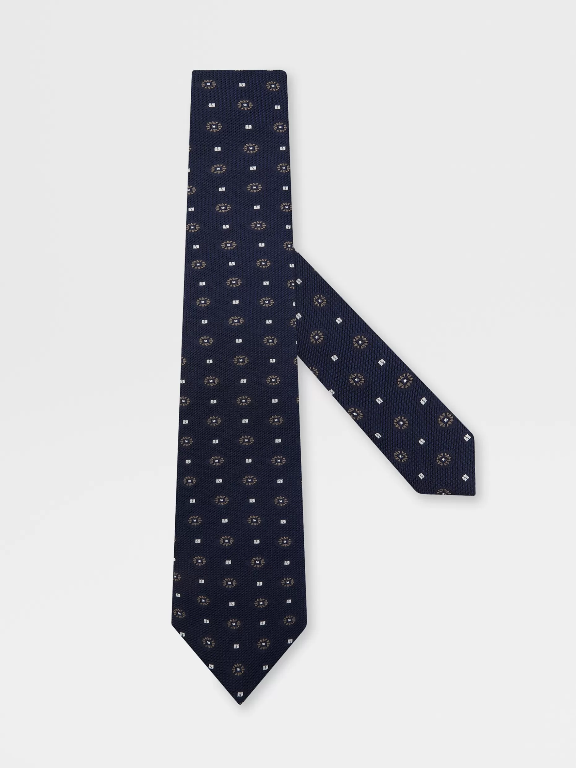 Men ZEGNA Printed Silk Grenadine Tie