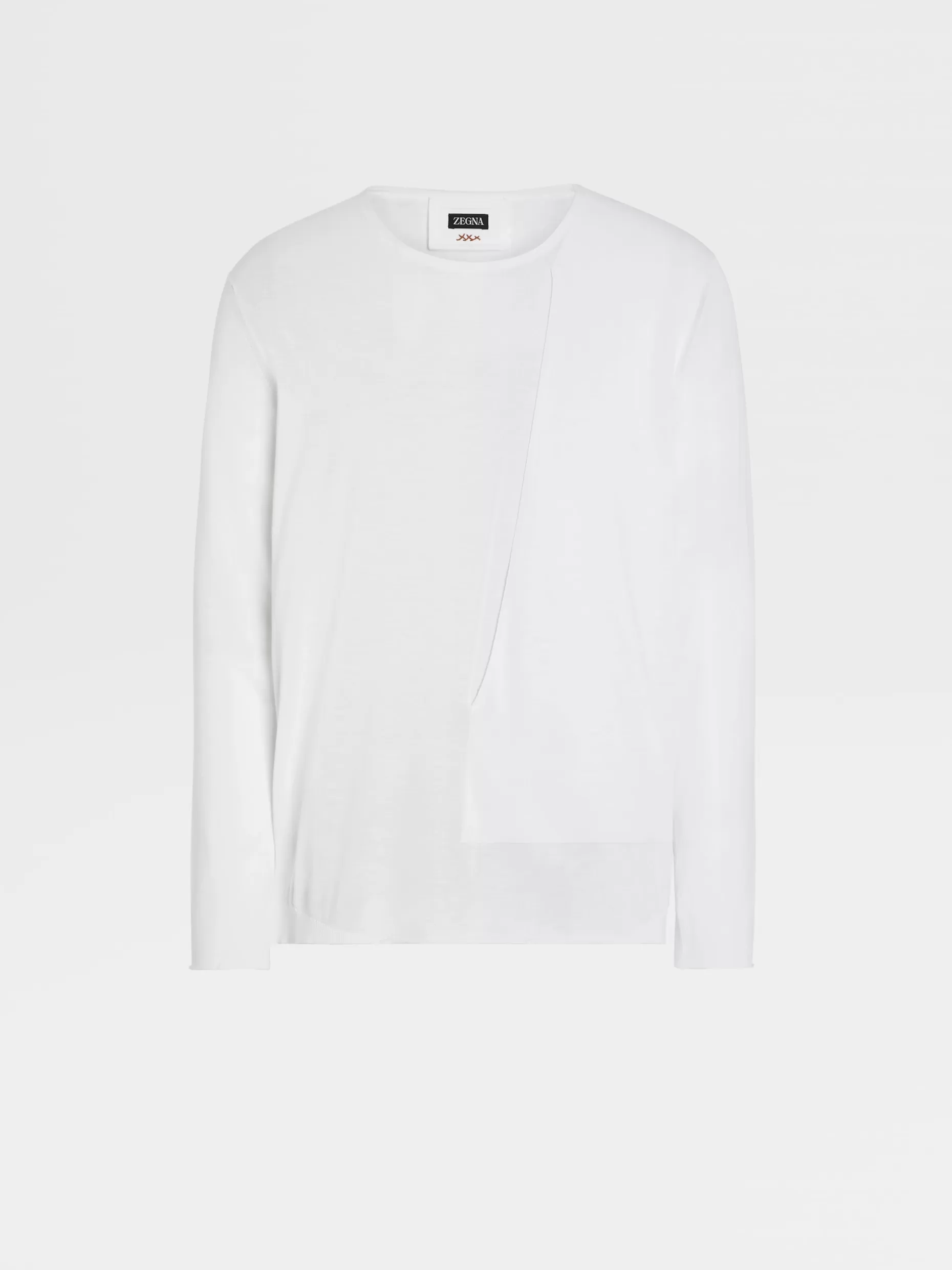 Men ZEGNA Pure Cotton Fashion Show Knit Crewneck