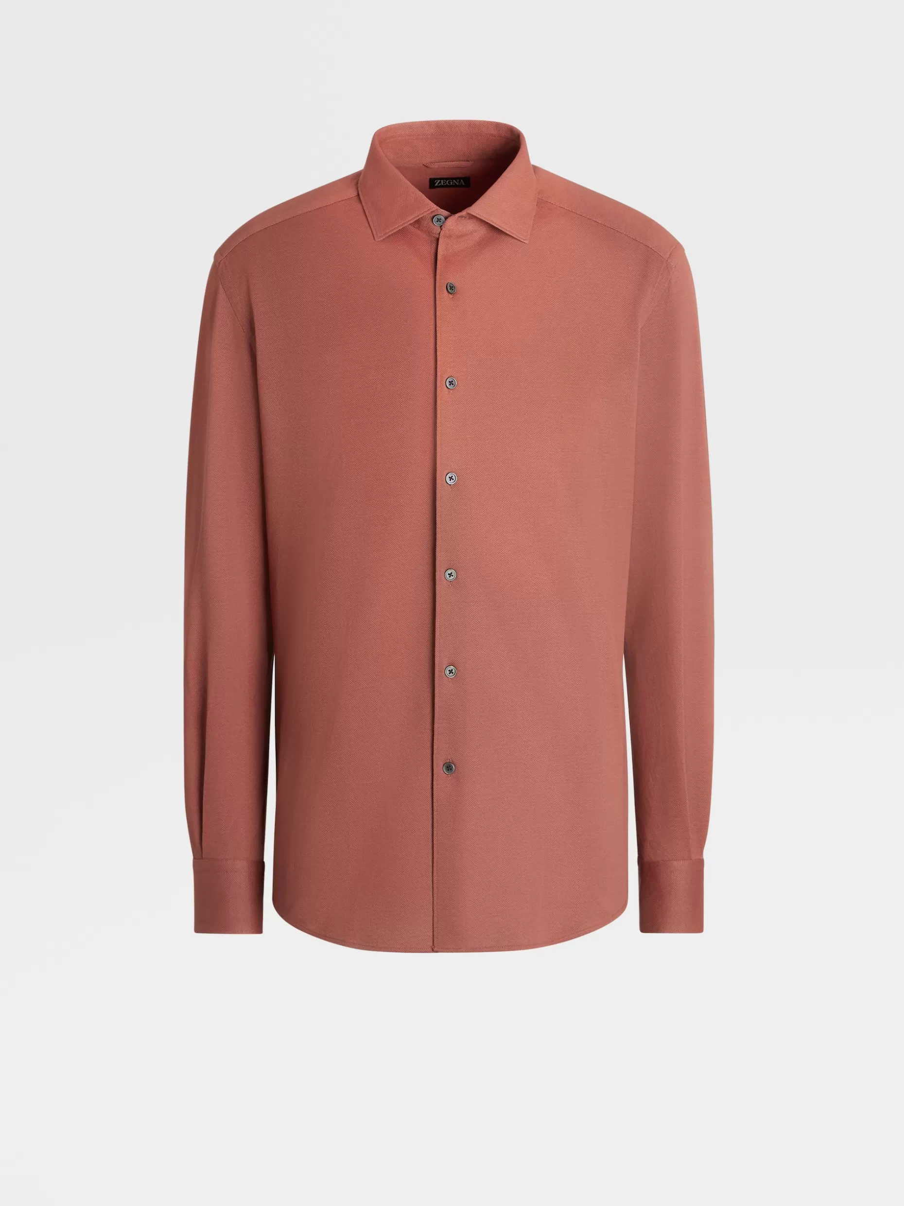 Men ZEGNA Pure Cotton Jersey Long-Sleeve Shirt