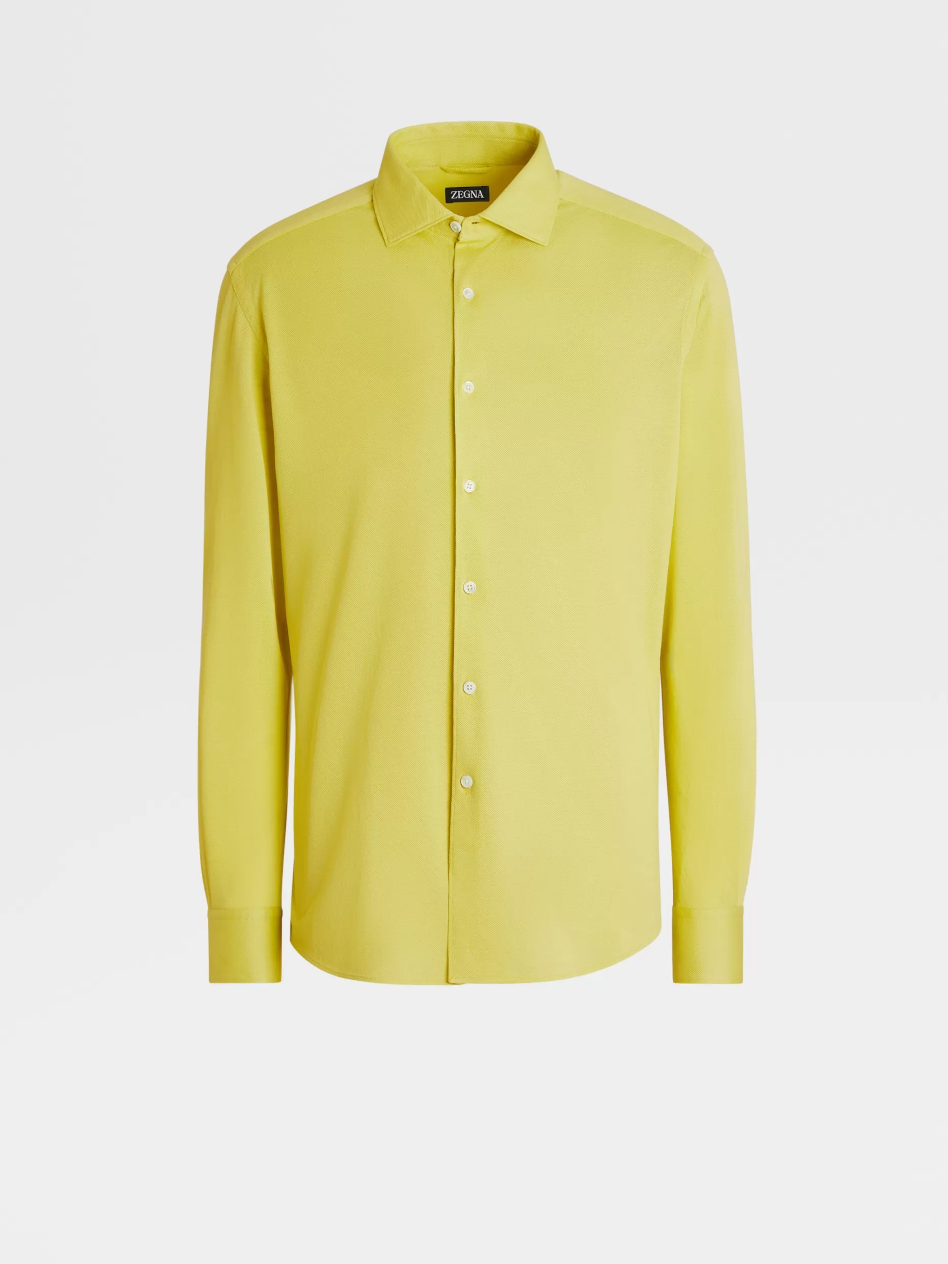 Men ZEGNA Pure Cotton Jersey Long-Sleeve Shirt