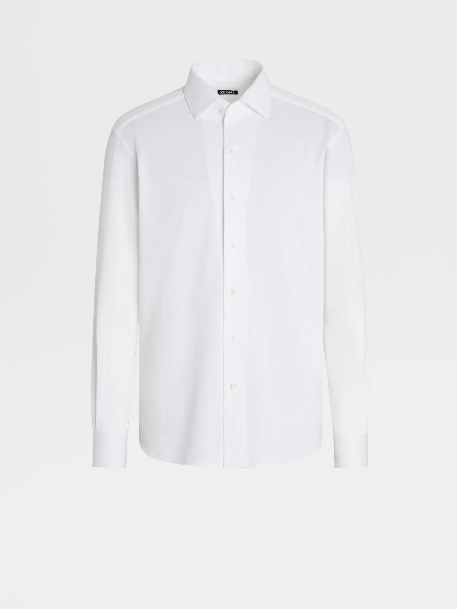 Men ZEGNA Pure Cotton Jersey Long-Sleeve Shirt