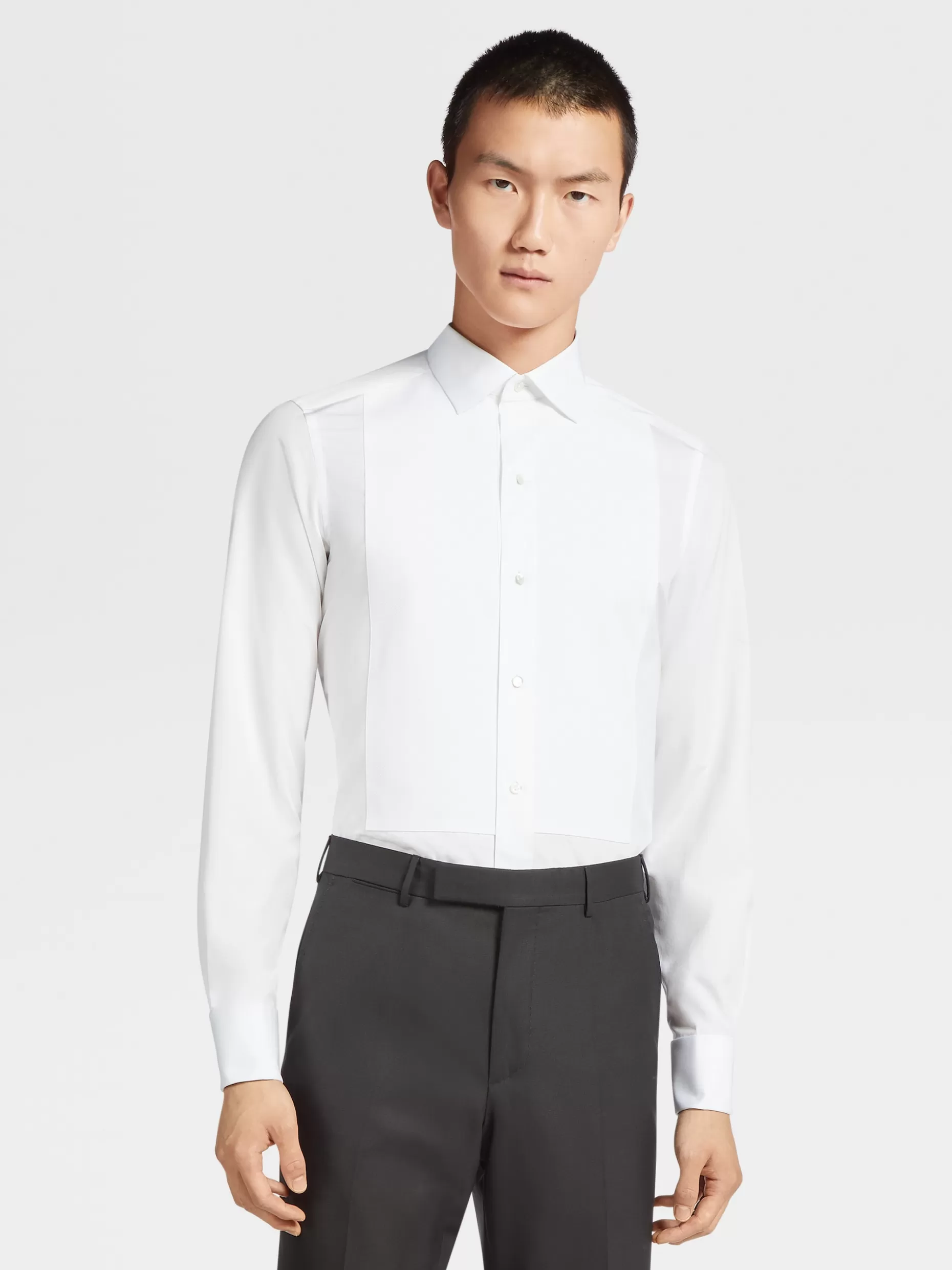 Men ZEGNA Pure Cotton Long-Sleeve Evening Tailoring Shirt