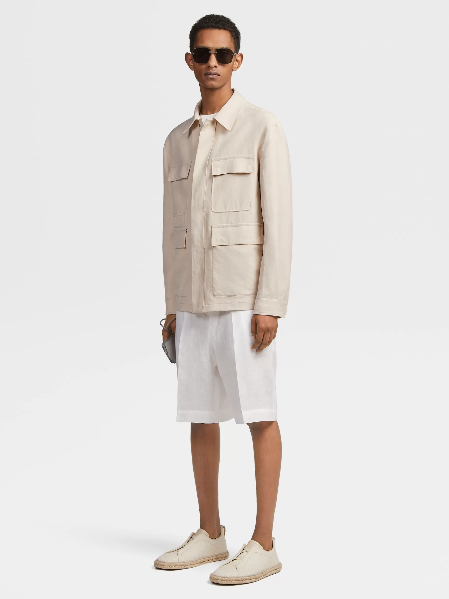 Men ZEGNA Pure Linen Field Jacket