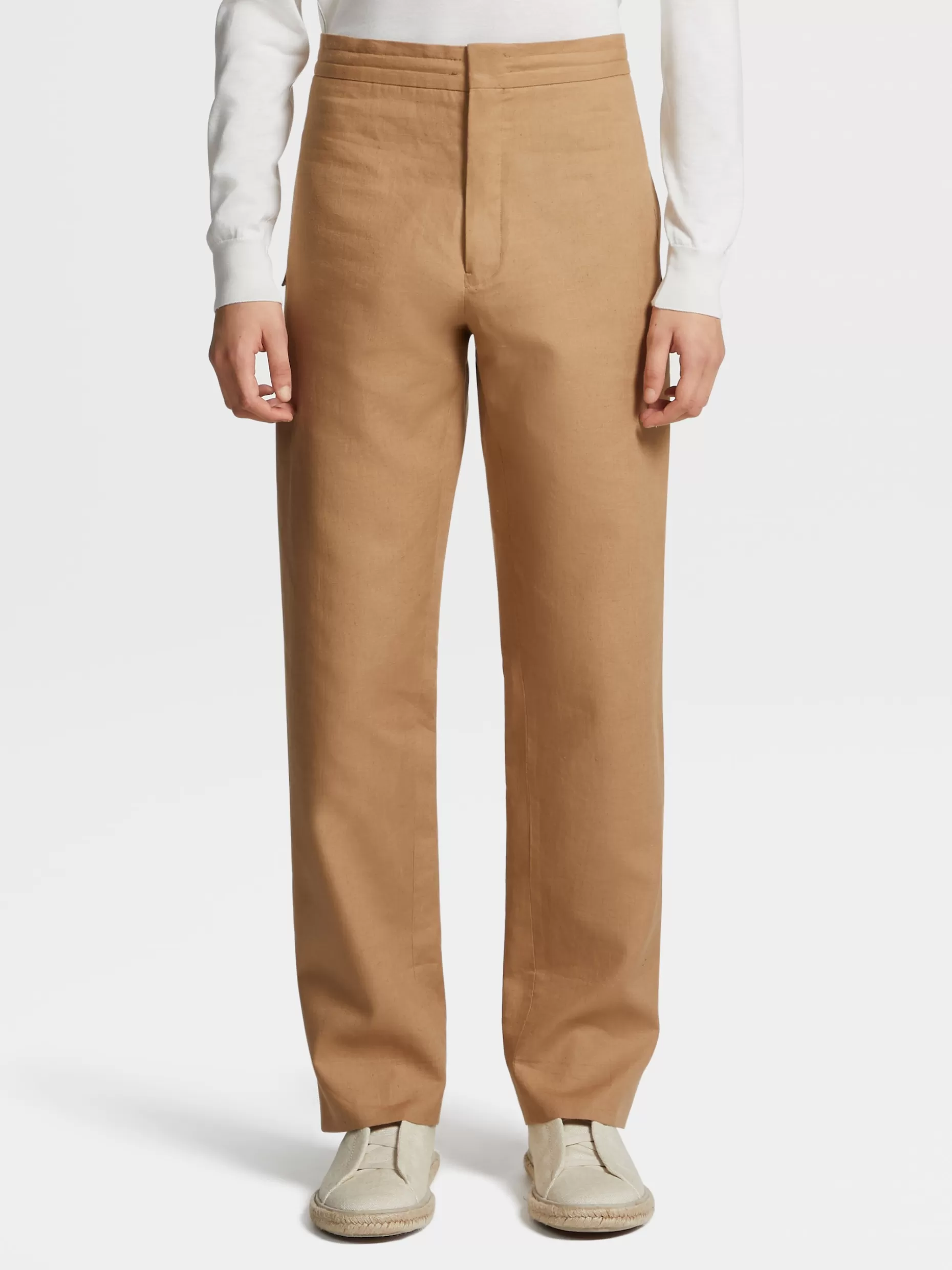 Men ZEGNA Pure Linen Jogger Pants