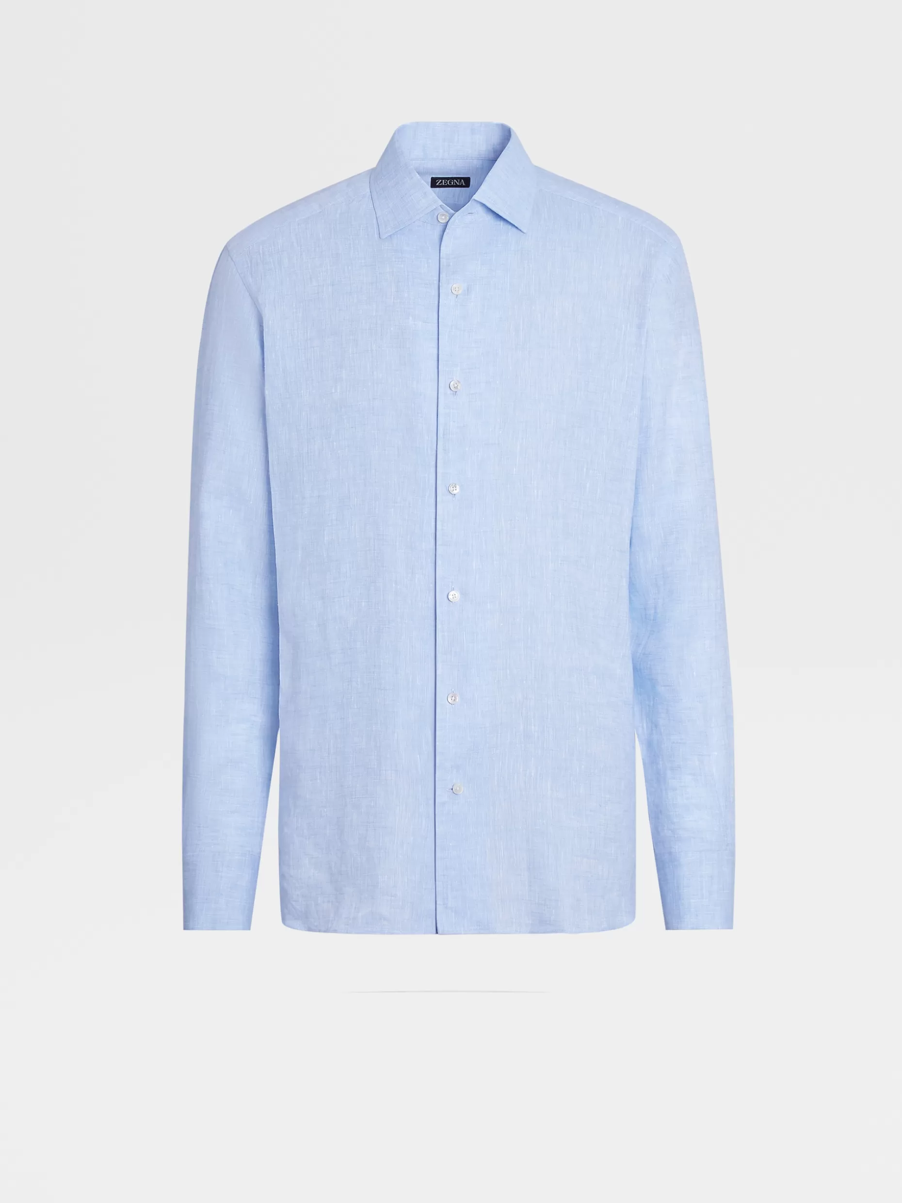 Men ZEGNA Pure Linen Long-Sleeve Shirt