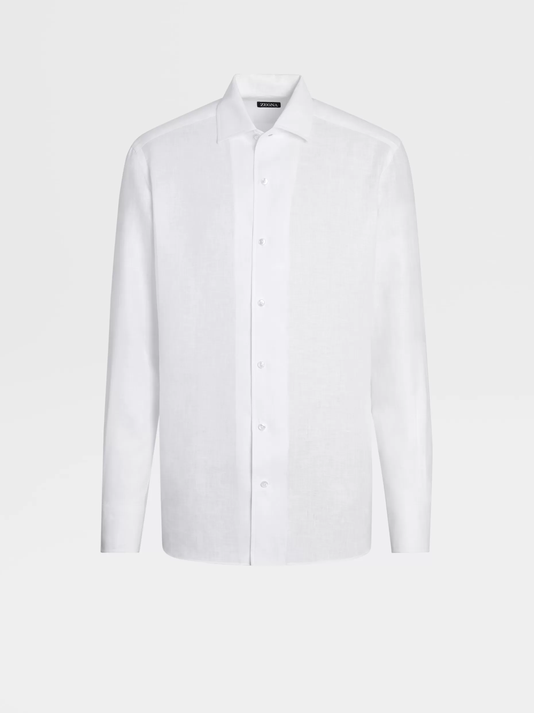 Men ZEGNA Pure Linen Long-Sleeve Shirt