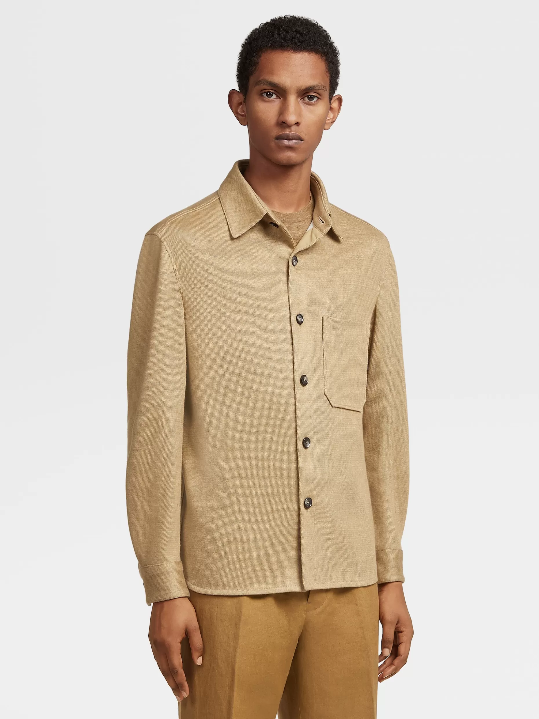 Men ZEGNA Pure Linen Overshirt