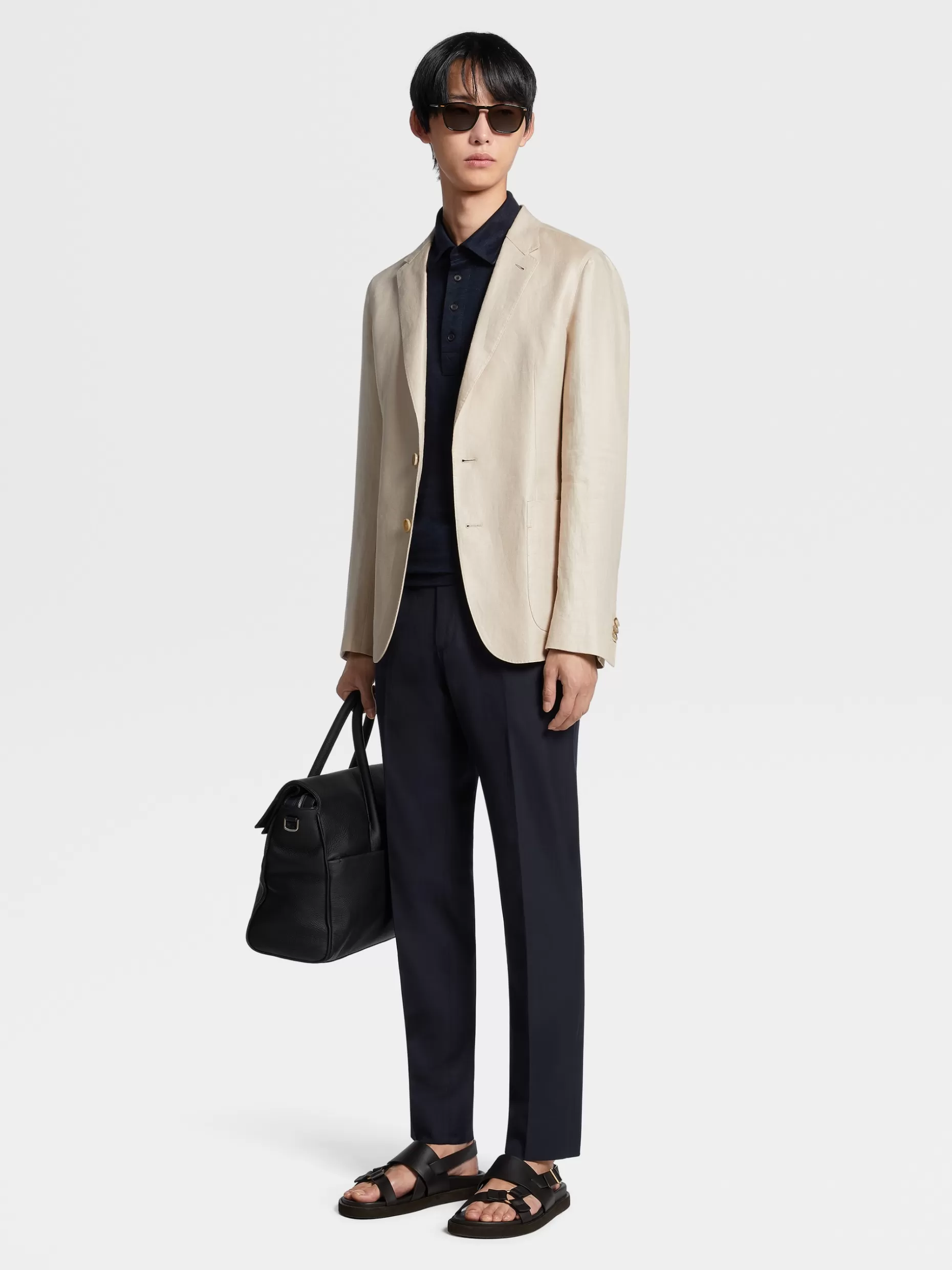 Men ZEGNA Pure Linen Shirt Jacket