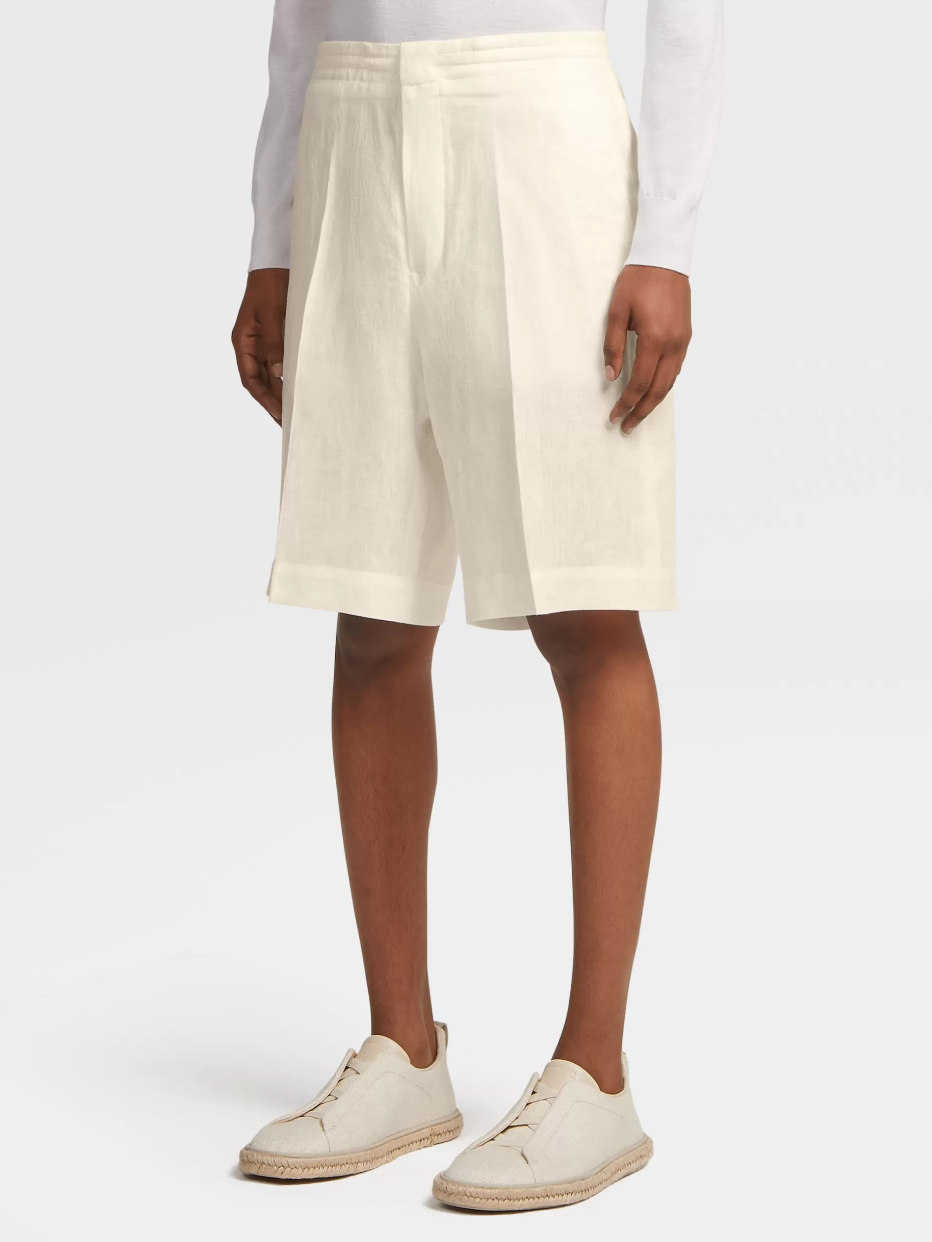 Men ZEGNA Pure Linen Shorts