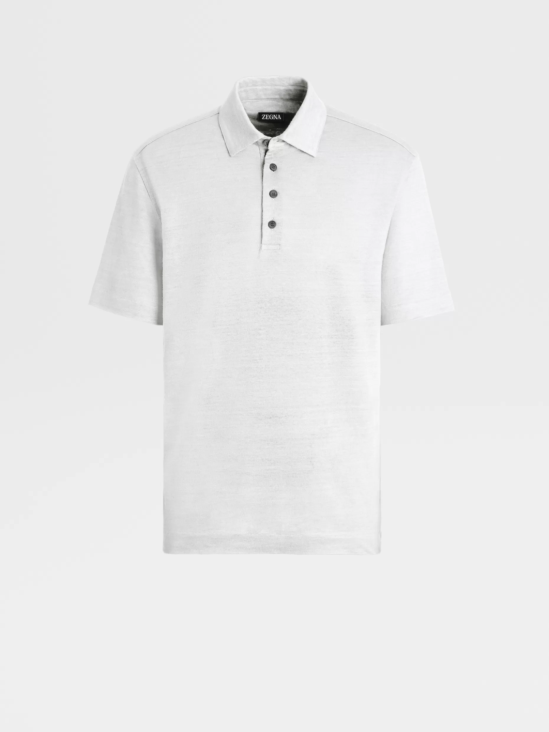 Men ZEGNA Pure Linen Short-Sleeve Polo