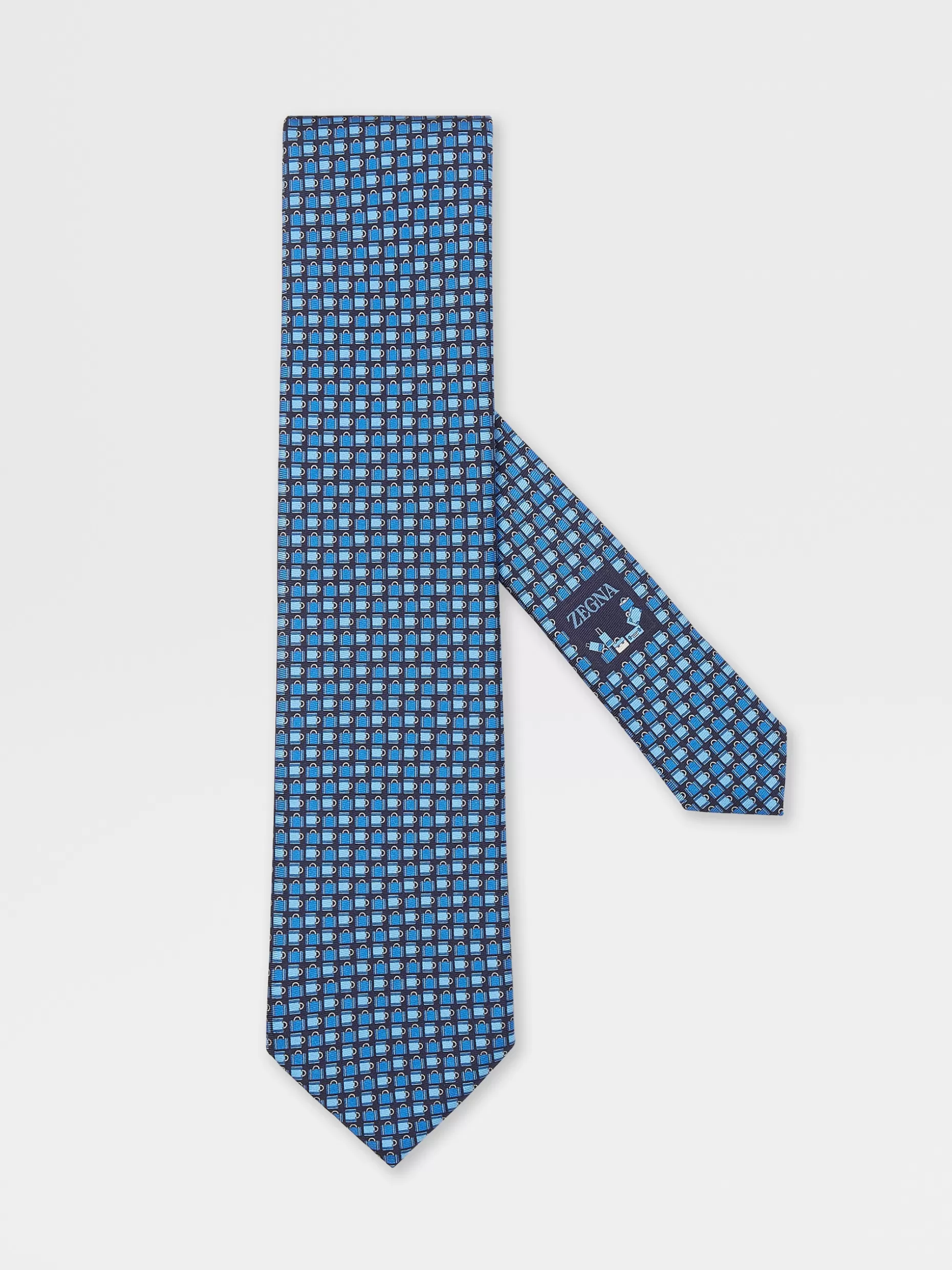 Men ZEGNA Quadri Colorati Silk Tie