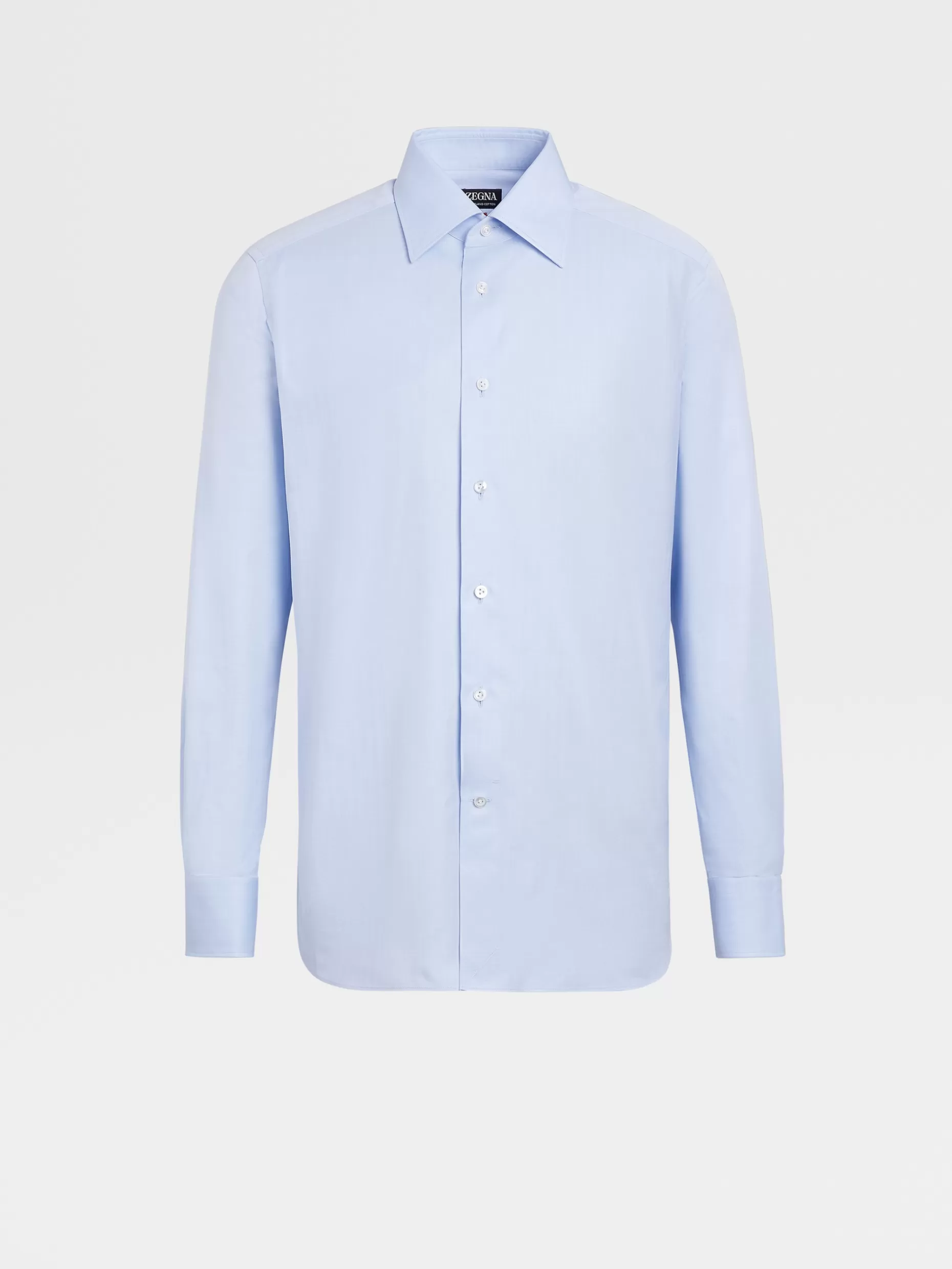 Men ZEGNA Sea Island Cotton Long-Sleeve Tailoring Shirt