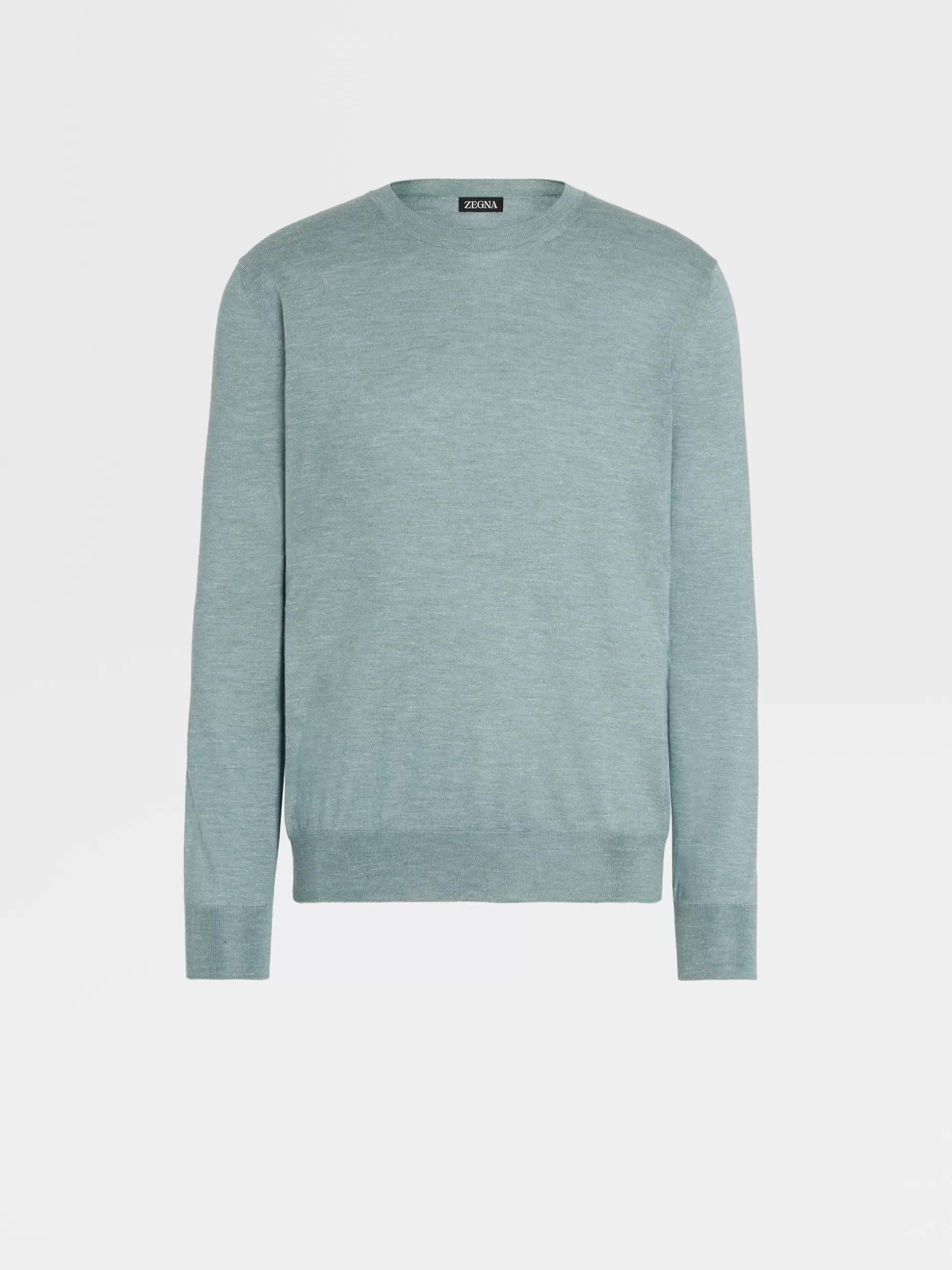 Men ZEGNA Silk Cashmere And Linen Knit Crewneck