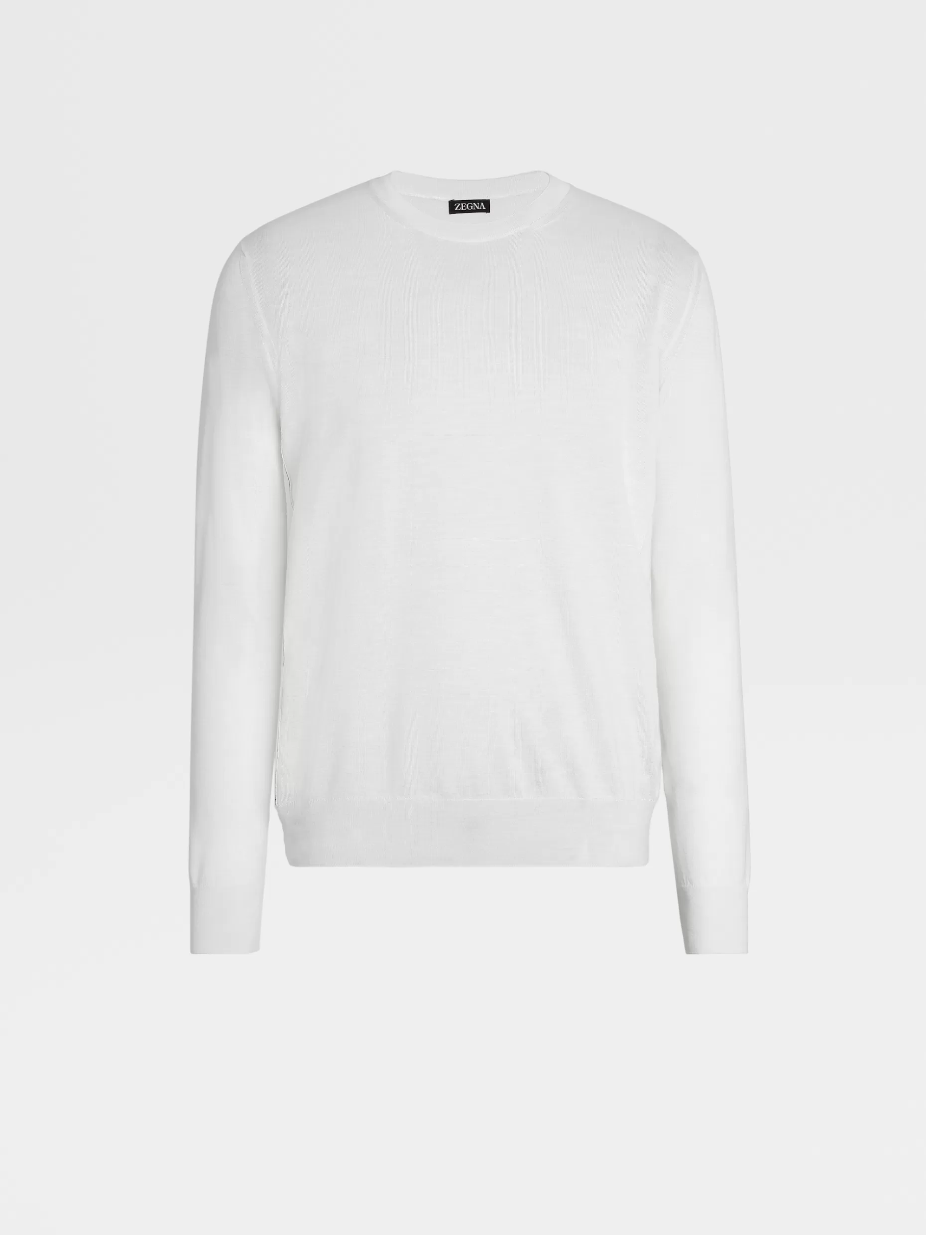 Men ZEGNA Silk Cashmere And Linen Knit Crewneck