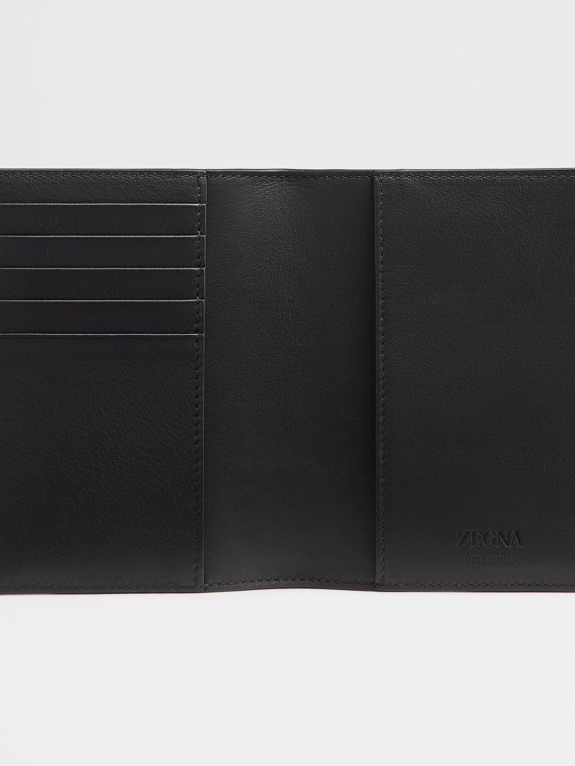 Men ZEGNA Smooth Leather Passport Case