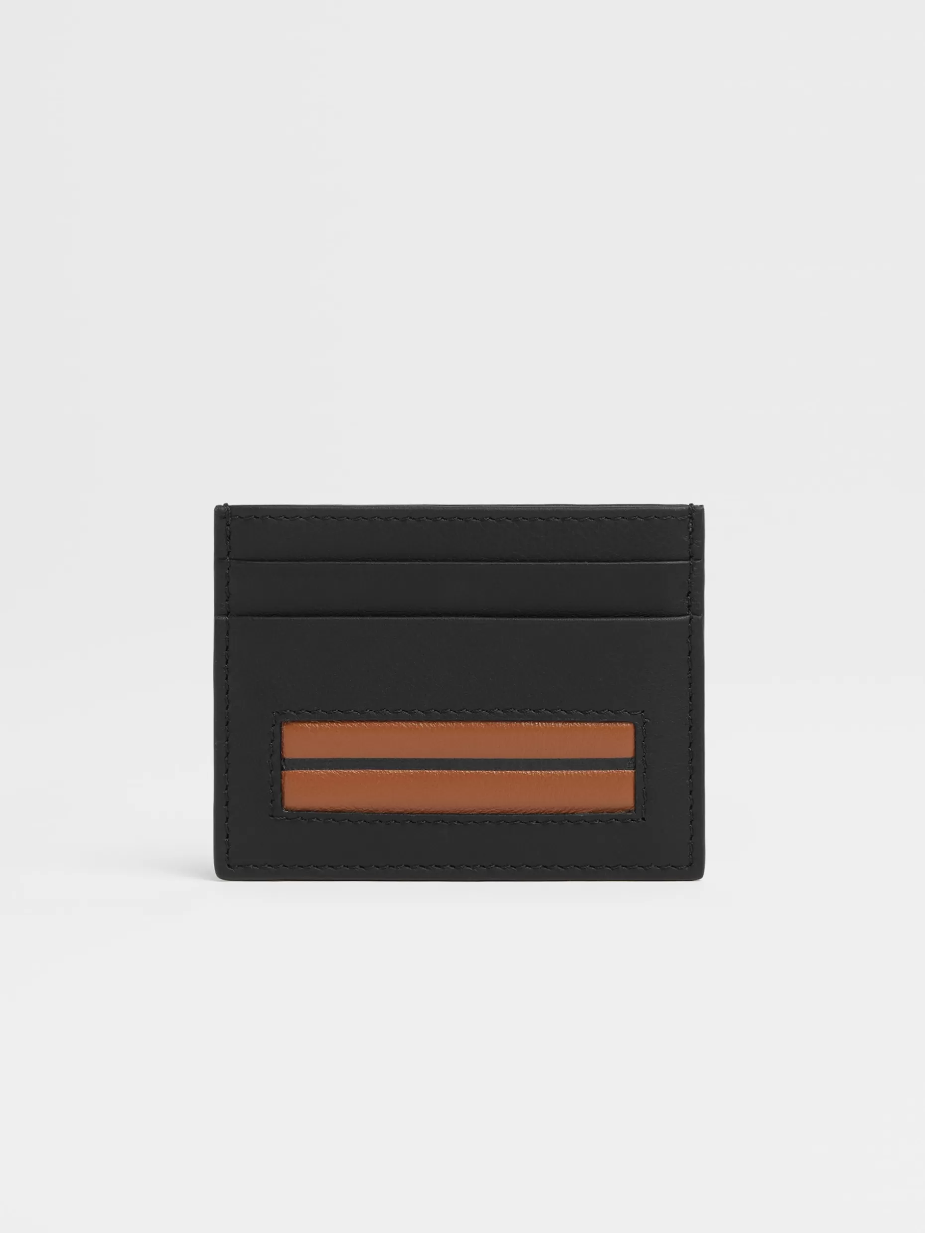 Men ZEGNA Smooth Leather Simple Card Case