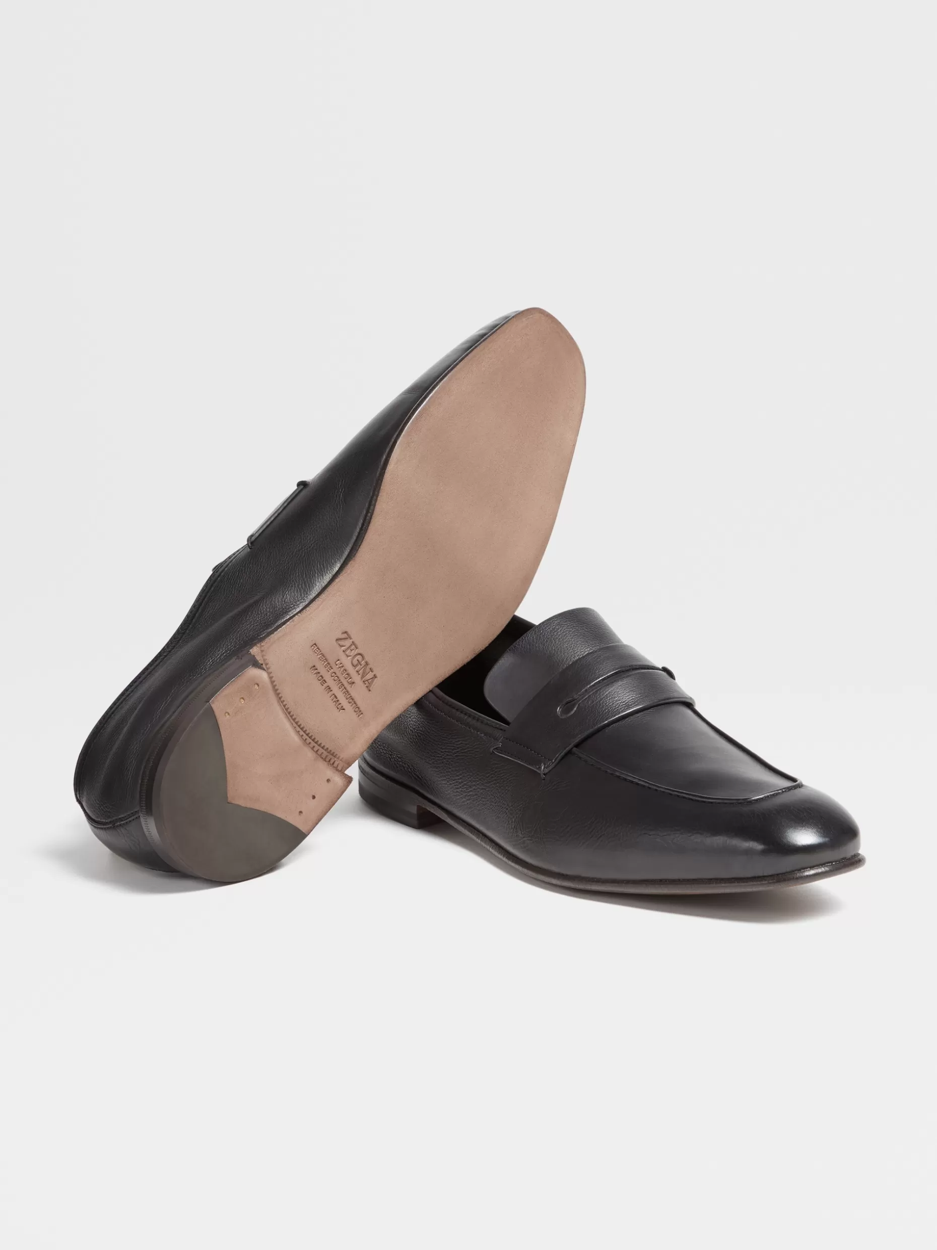 Men ZEGNA Soft Leather L'Asola Loafers