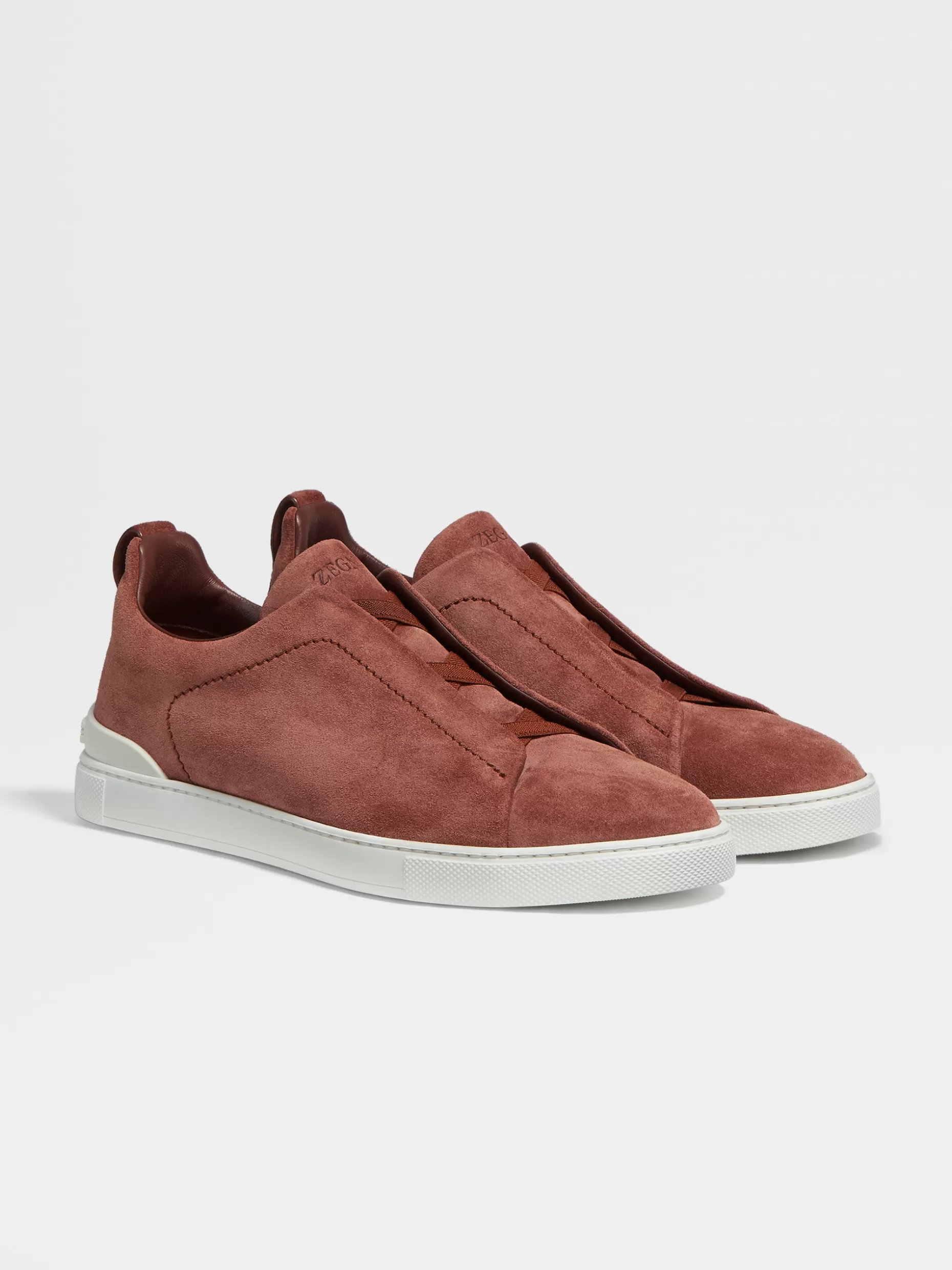 Men ZEGNA Suede Triple Stitch™ Low Top Sneakers