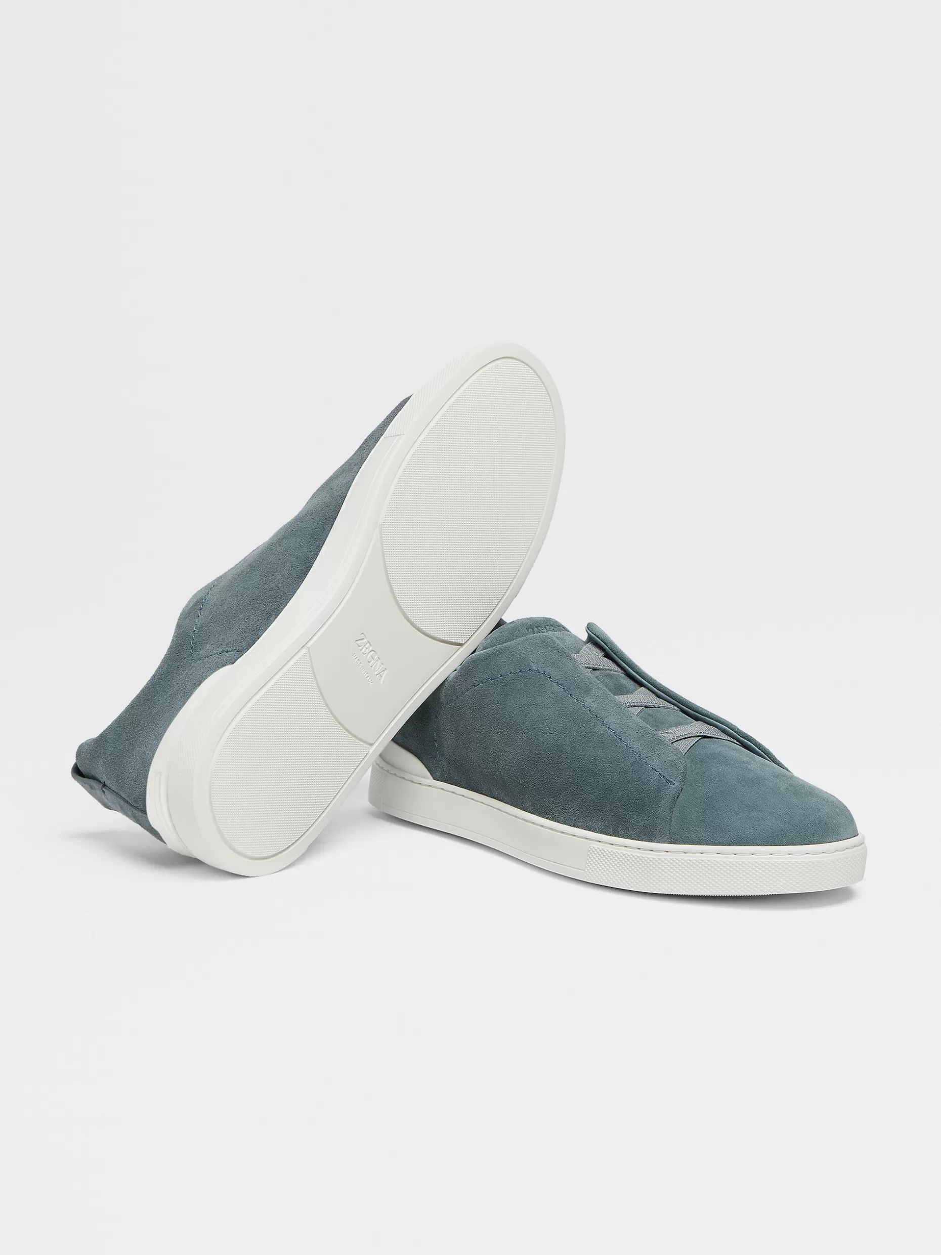 Men ZEGNA Suede Triple Stitch™ Low Top Sneakers