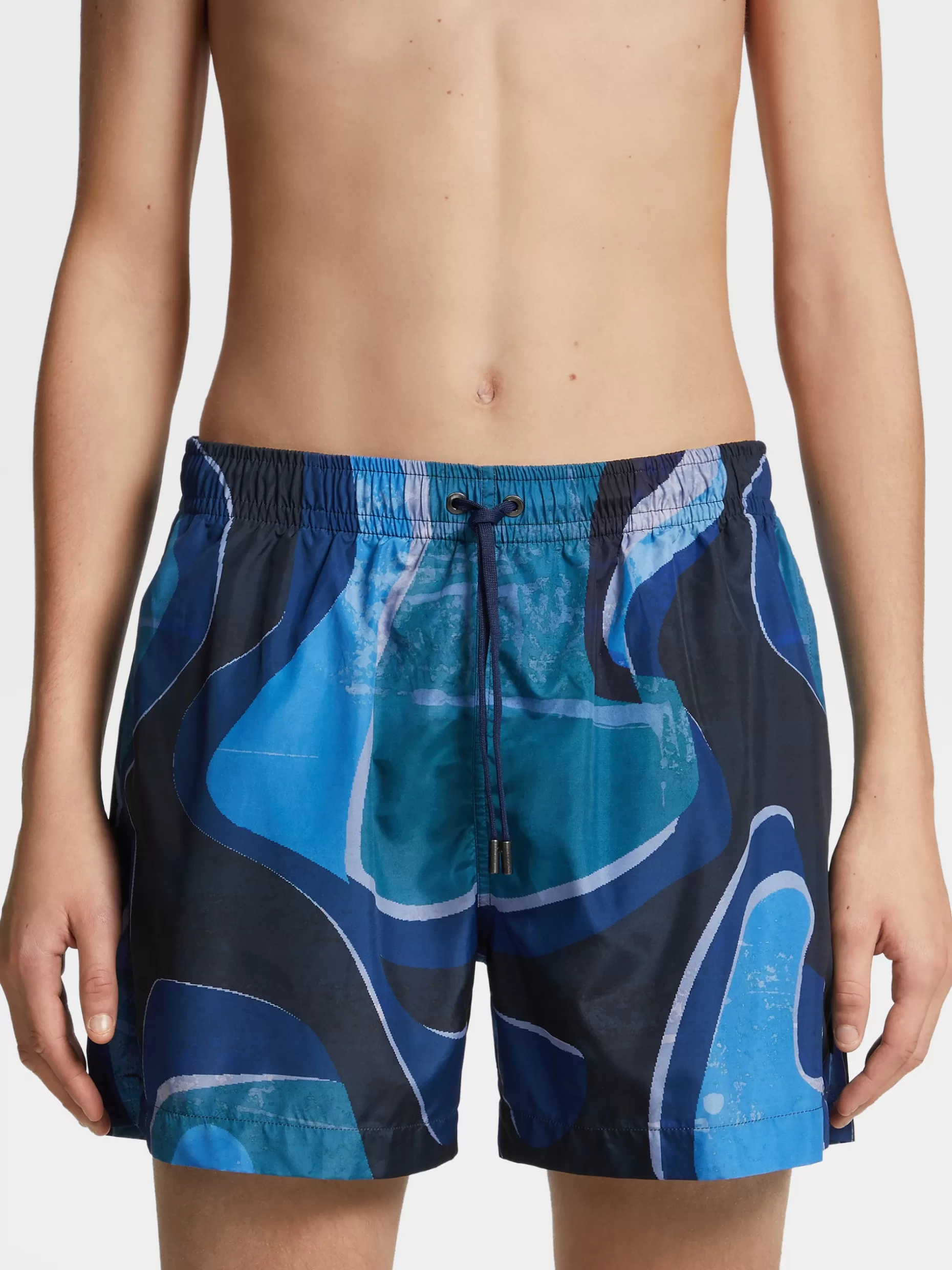 Men ZEGNA Technical Fabric Printed Swim Boxers