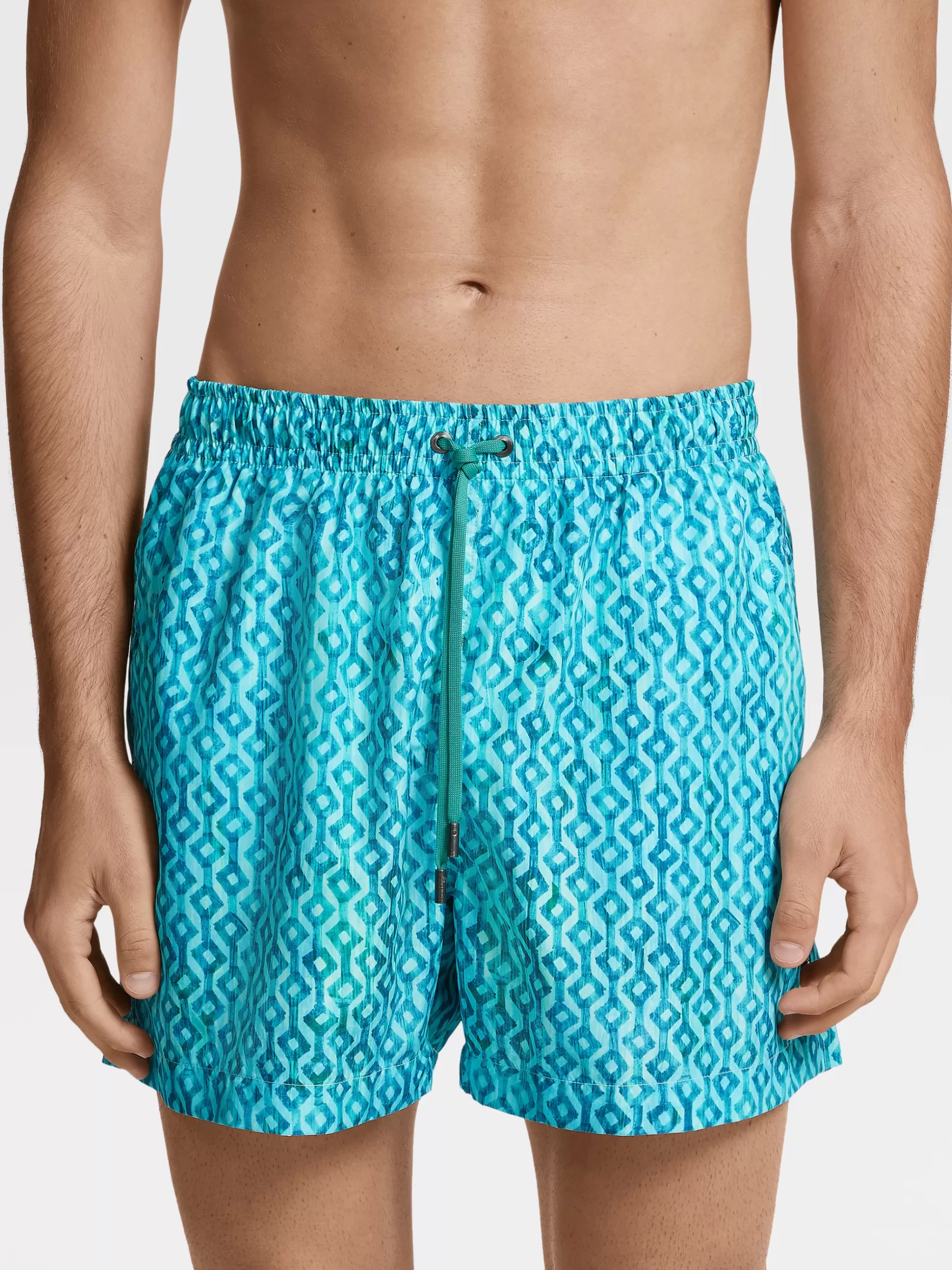 Men ZEGNA Technical Fabric Printed Swim Boxers