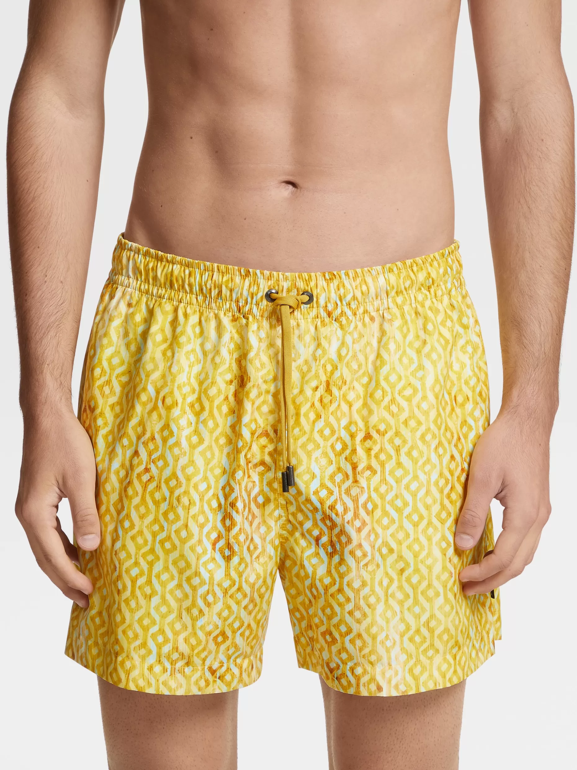 Men ZEGNA Technical Fabric Printed Swim Boxers