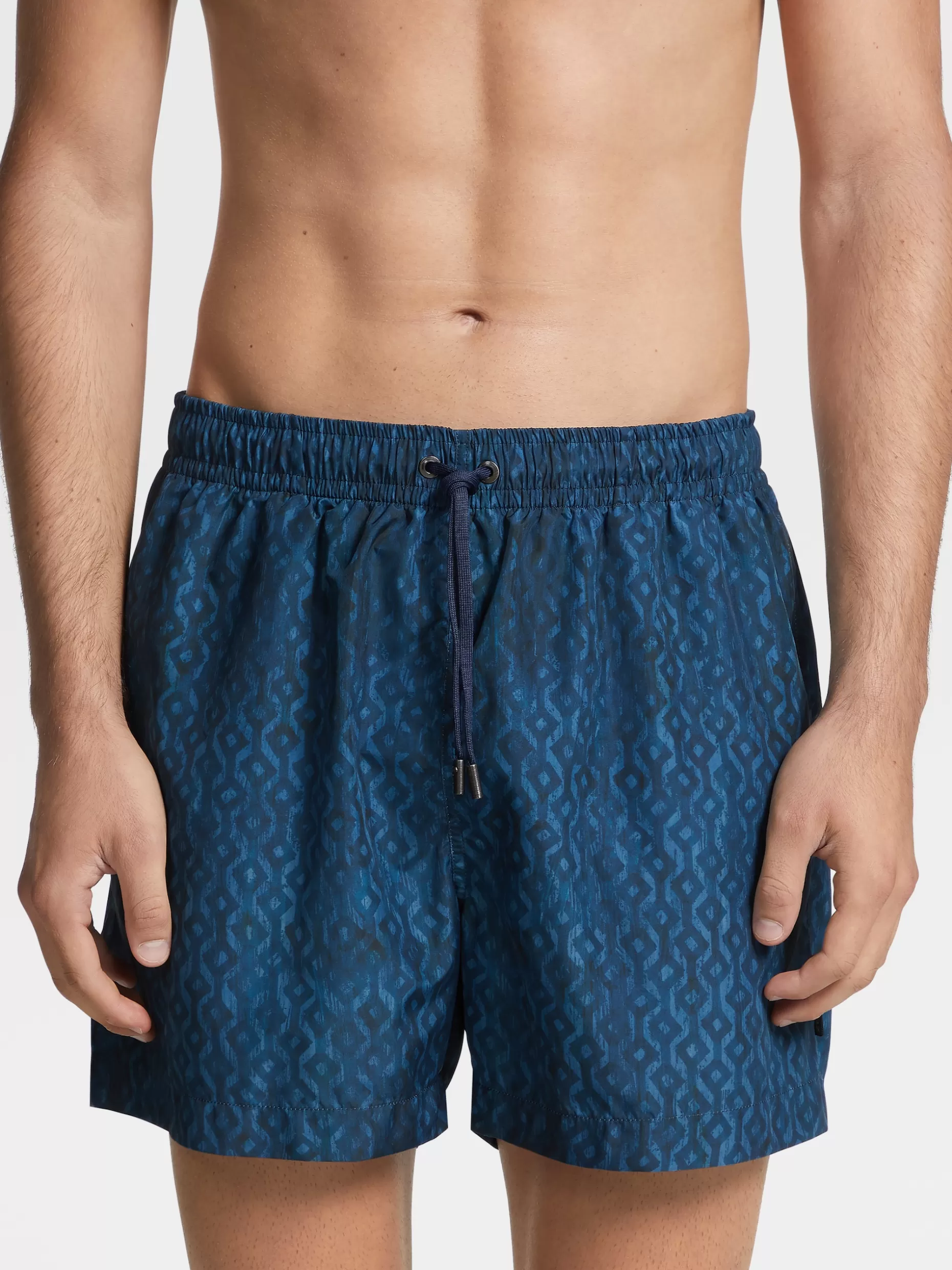 Men ZEGNA Technical Fabric Printed Swim Boxers