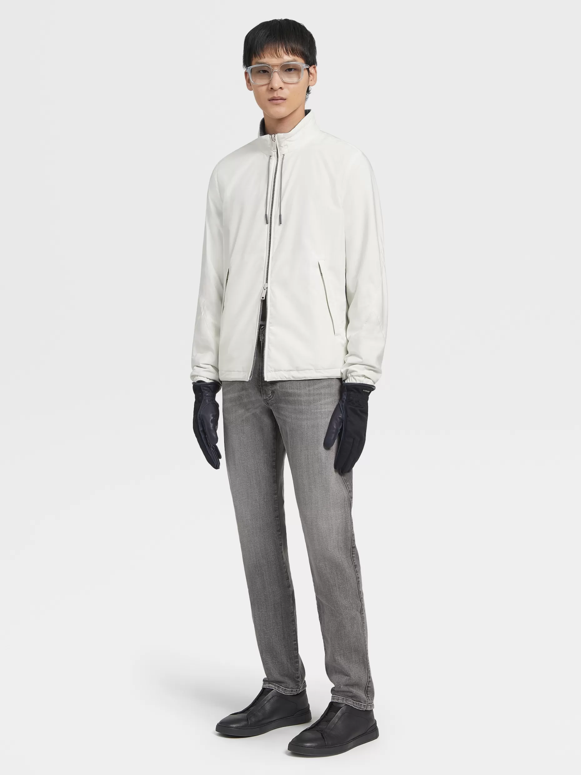 Men ZEGNA Technical Fabric Reversible Blouson