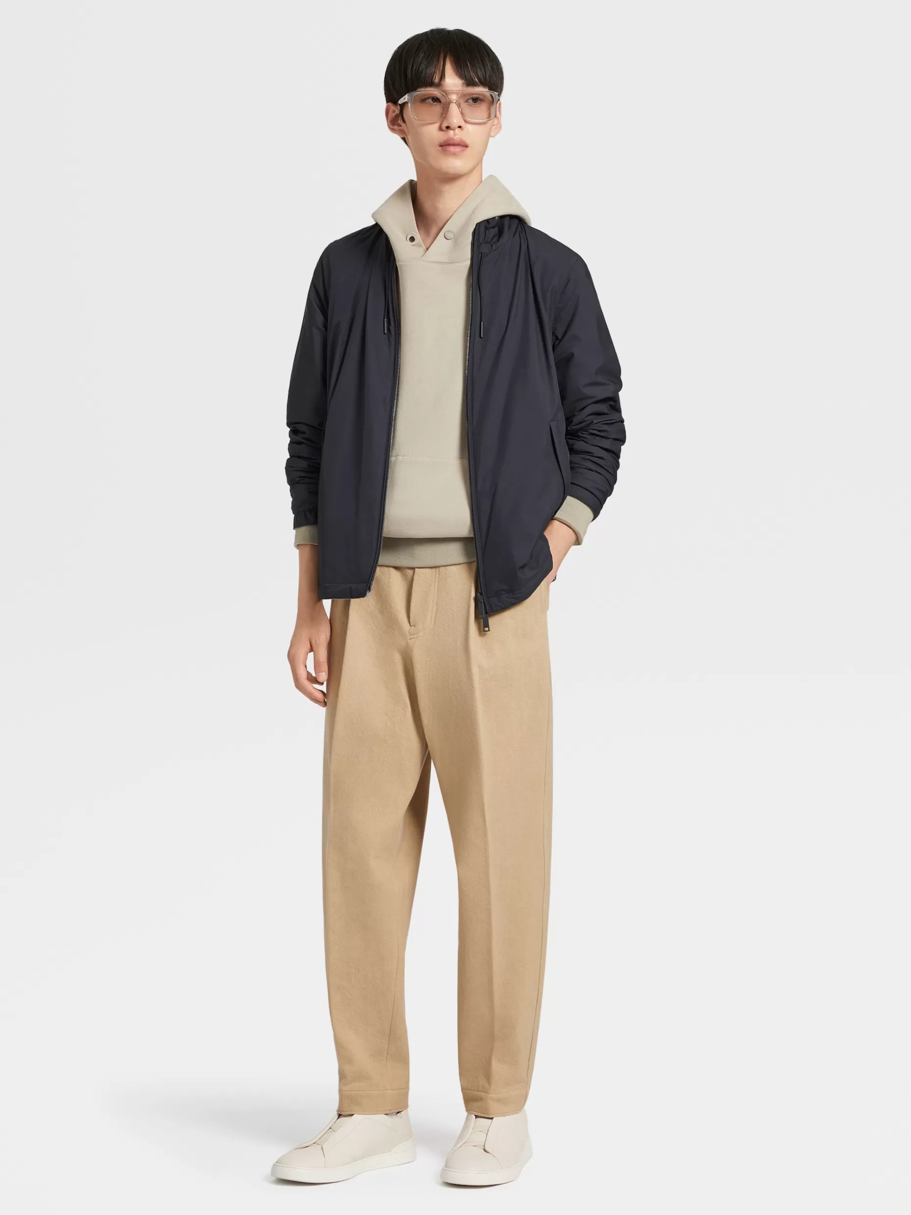 Men ZEGNA Technical Fabric Reversible Blouson