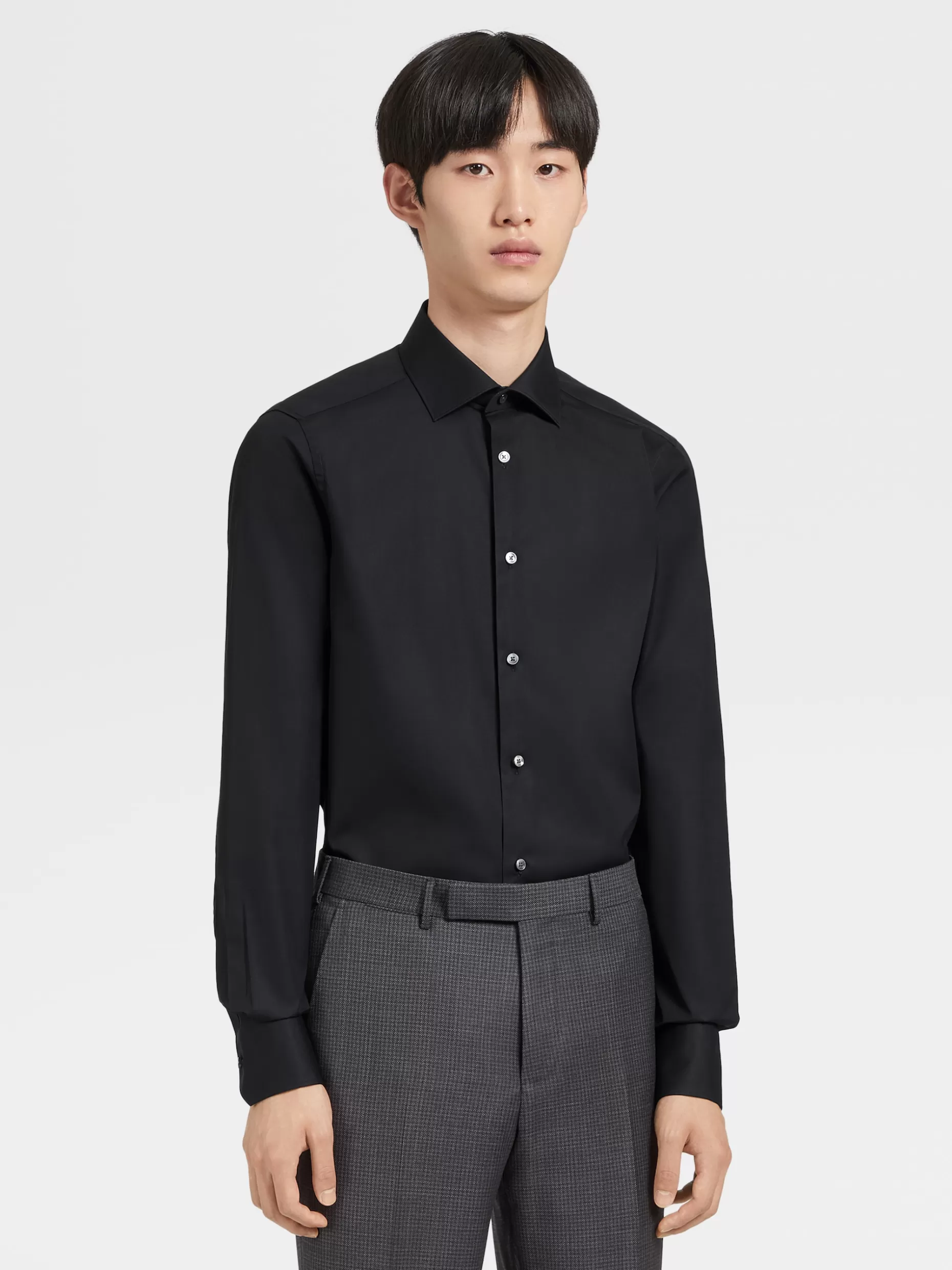 Men ZEGNA Trofeo™ Comfort Cotton Long-Sleeve Tailoring Shirt