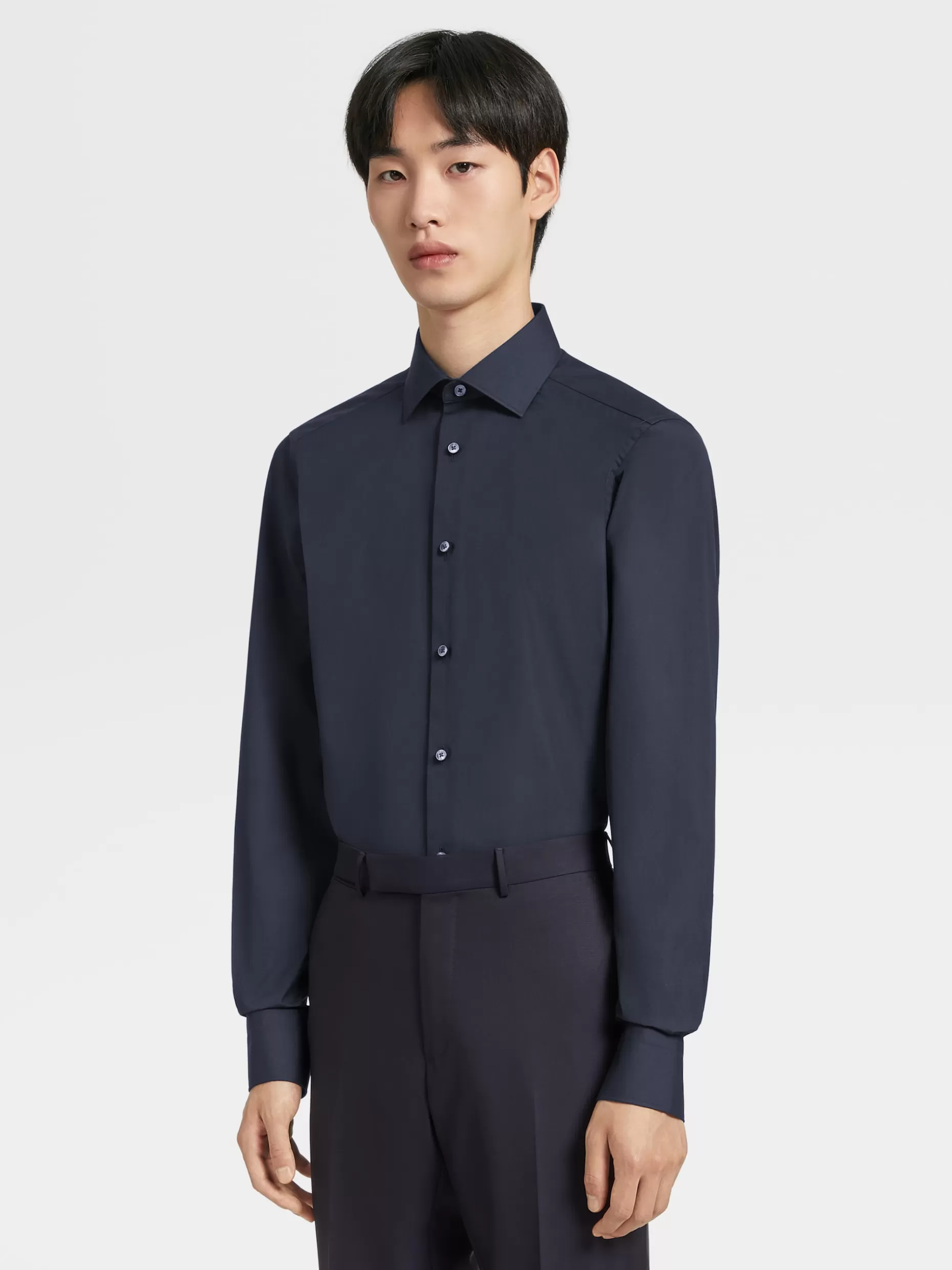 Men ZEGNA Trofeo™ Comfort Cotton Long-Sleeve Tailoring Shirt