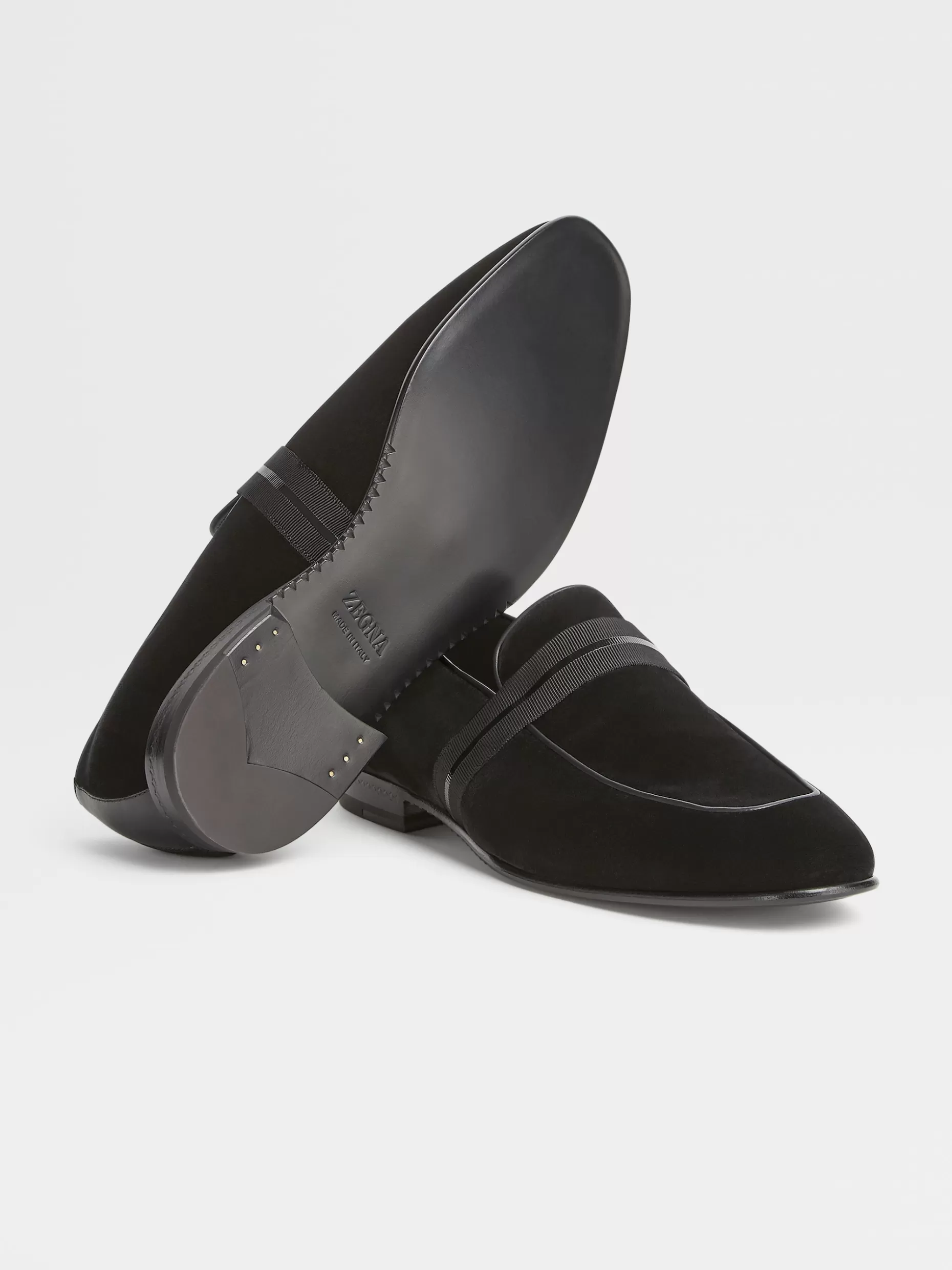 Men ZEGNA Velvet Lido Slip On Loafers