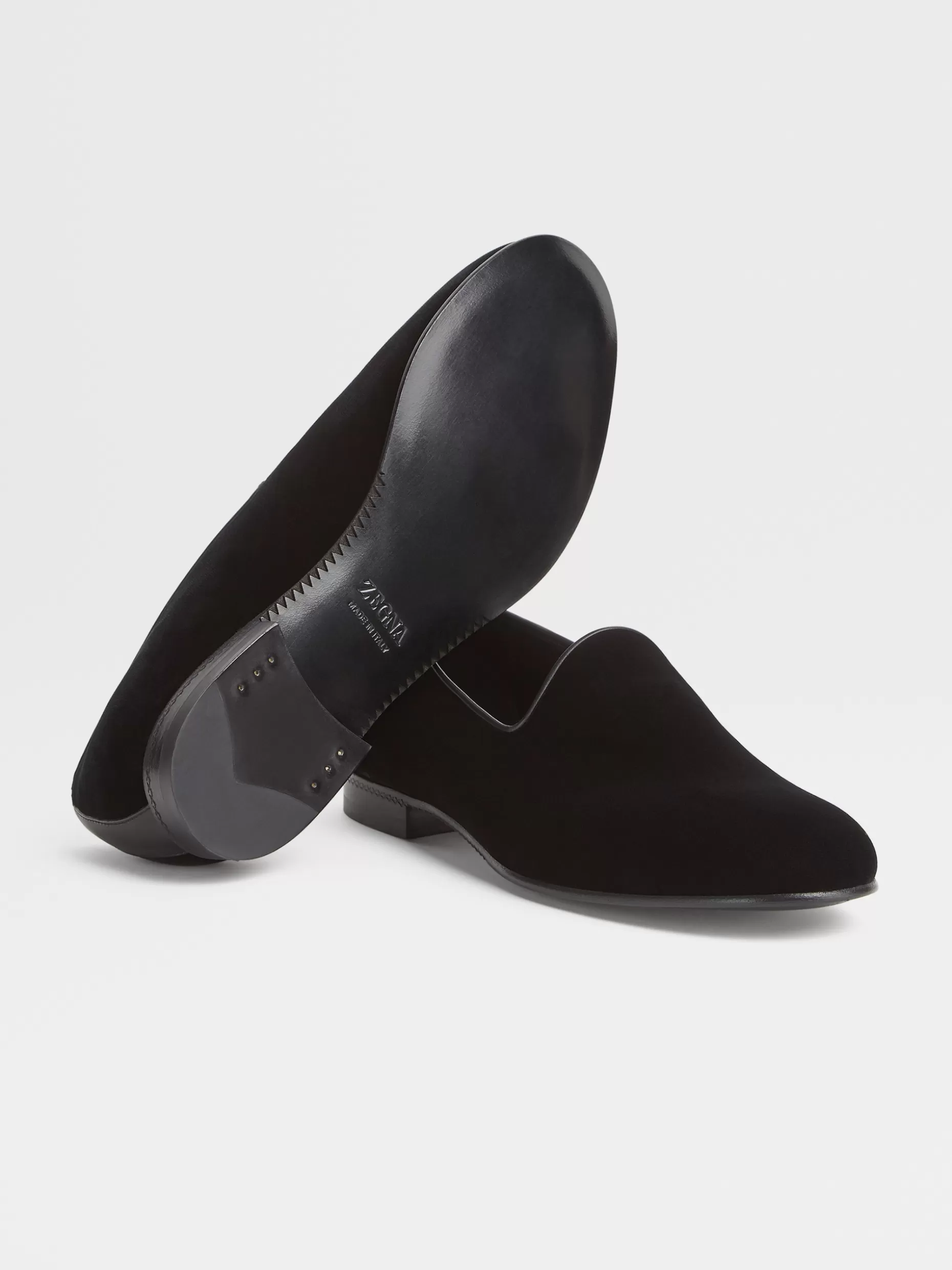 Men ZEGNA Velvet Palermo Slip On Loafers