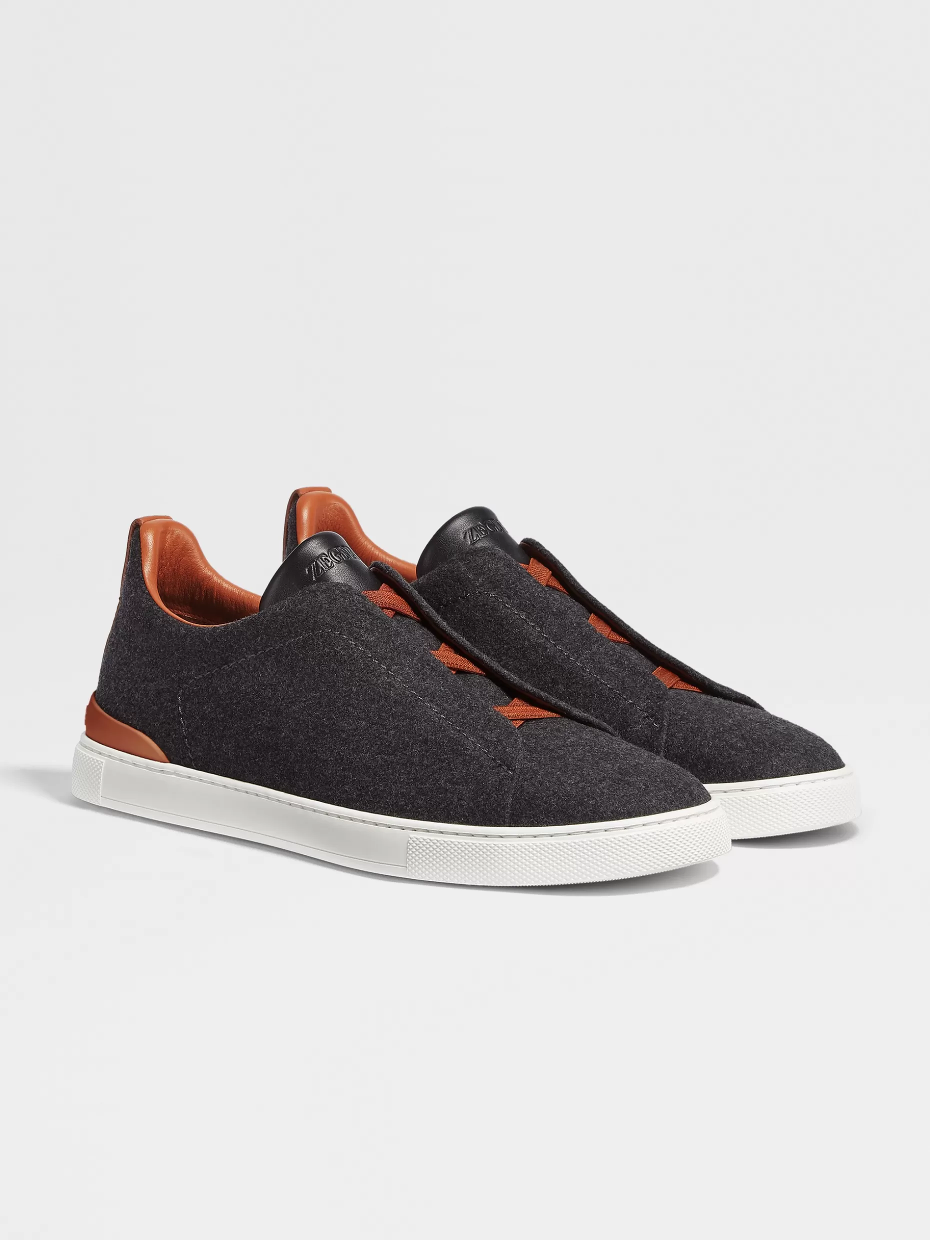 Men ZEGNA Wool Flannel Triple Stitch™ Low Top Sneakers