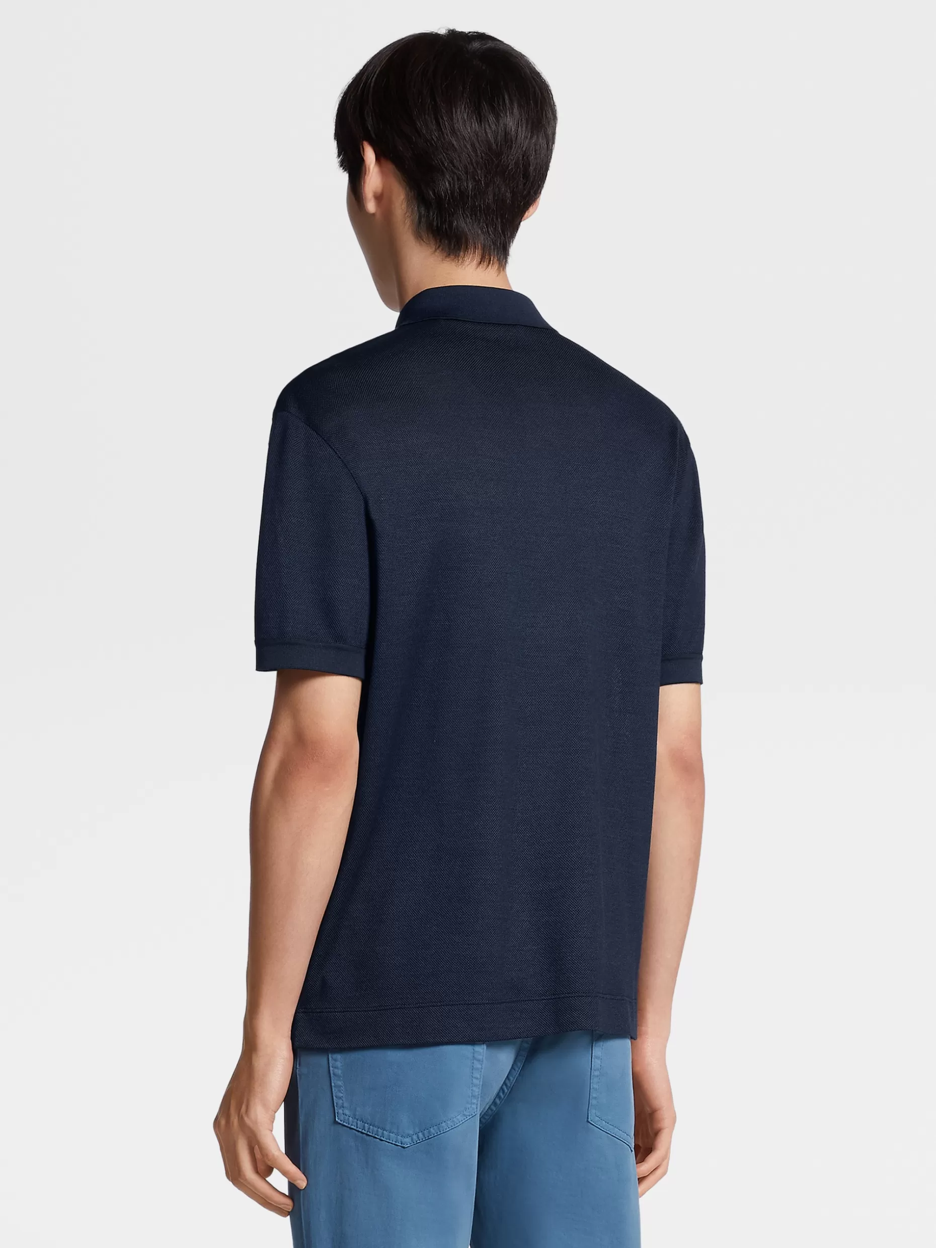 Men ZEGNA Silk Short-Sleeve Polo